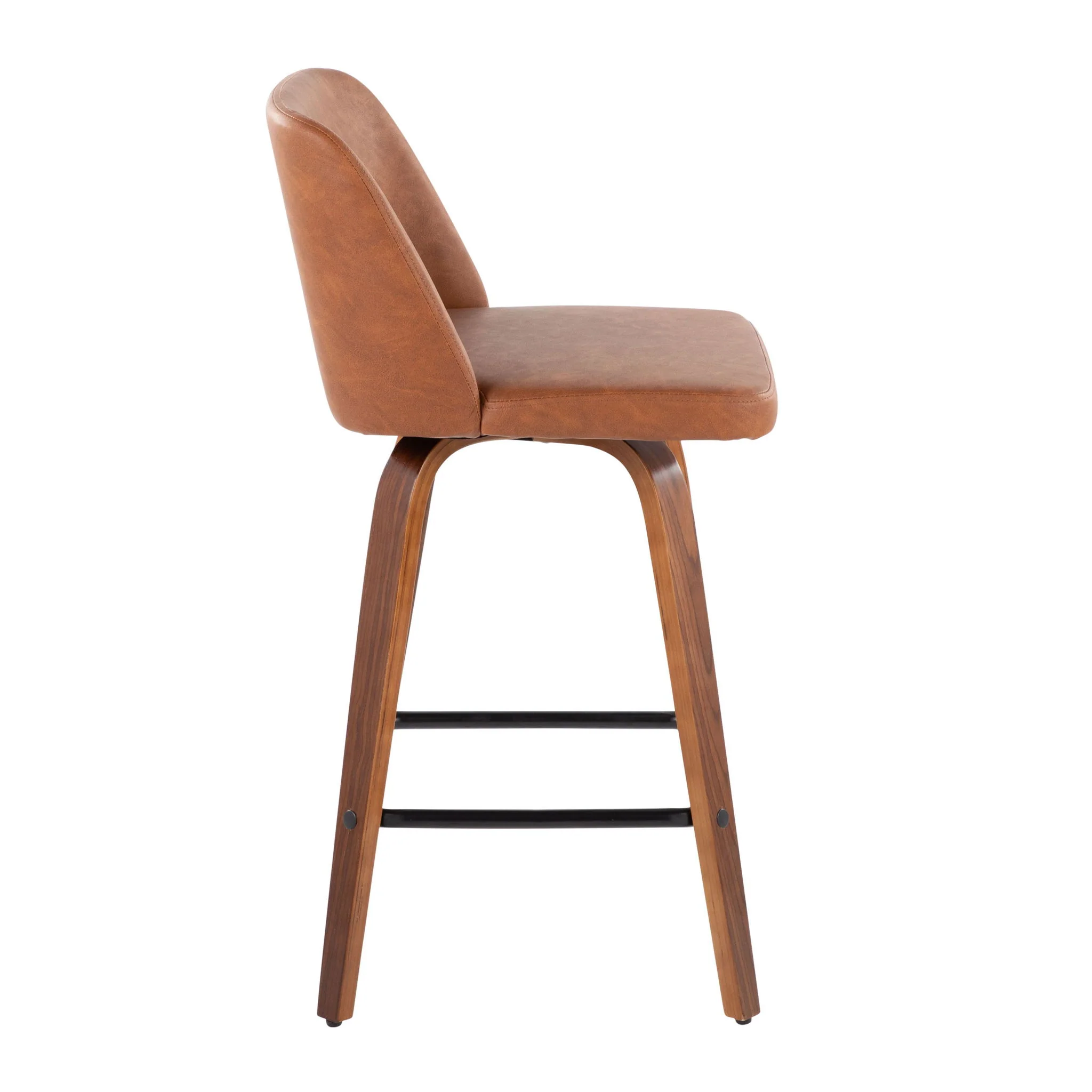 Toriano - Mid Century Modern Fixed Height Counter Stool & Square Footrest (Set of 2) - Image 11