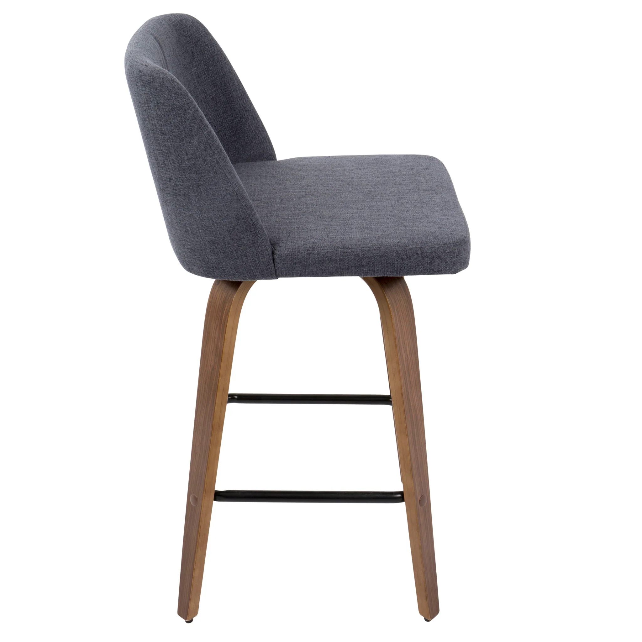 Toriano - Mid Century Modern Fixed Height Counter Stool & Square Footrest (Set of 2) - Image 12