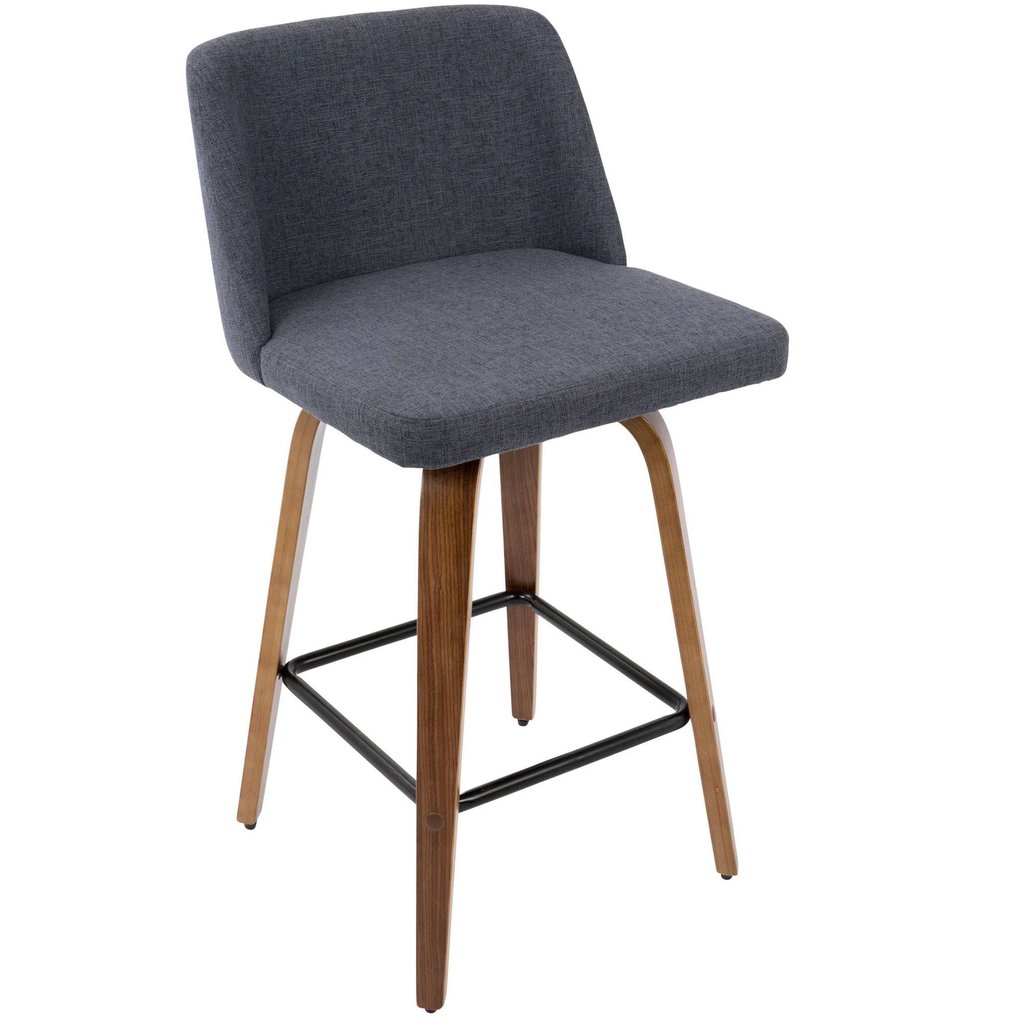 Toriano - Mid Century Modern Fixed Height Counter Stool & Square Footrest (Set of 2) - Image 13