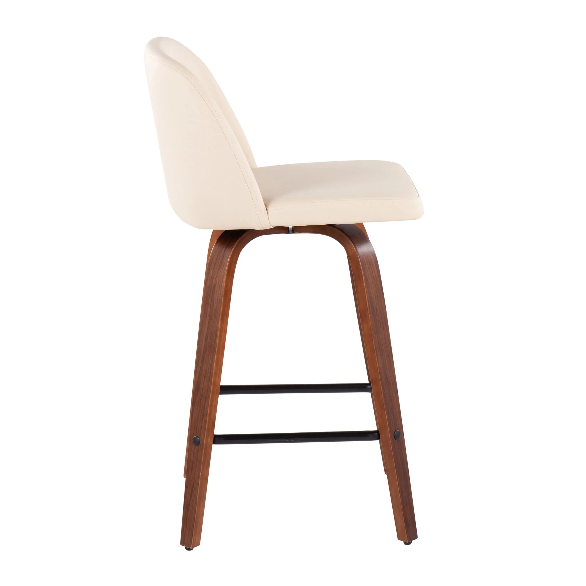Toriano - Mid Century Modern Fixed Height Counter Stool & Square Footrest (Set of 2) - Image 15