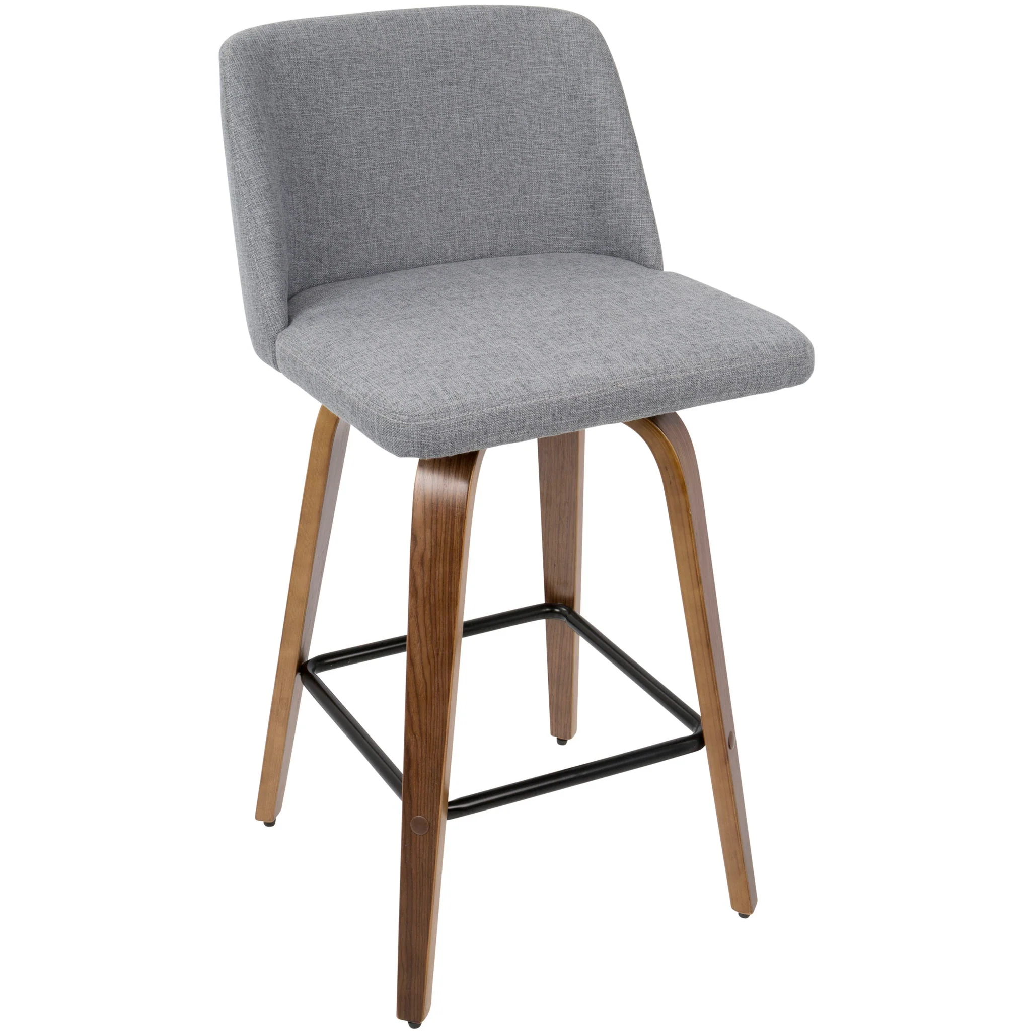Toriano - Mid Century Modern Fixed Height Counter Stool & Square Footrest (Set of 2) - Image 16