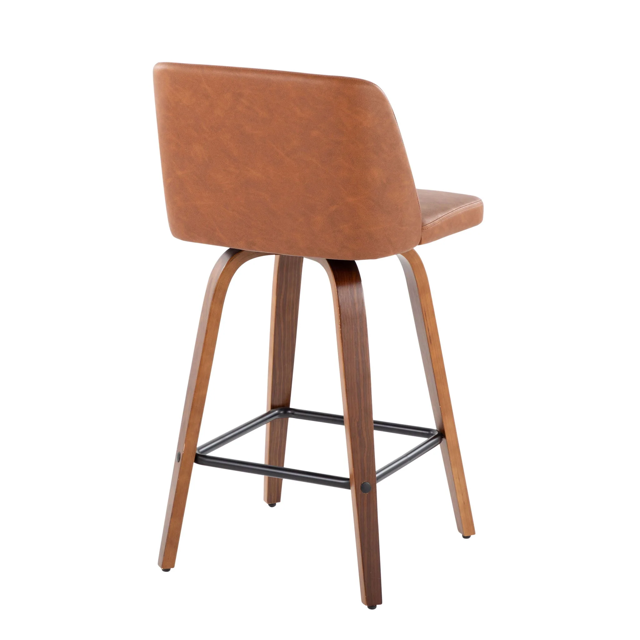 Toriano - Mid Century Modern Fixed Height Counter Stool & Square Footrest (Set of 2) - Image 17