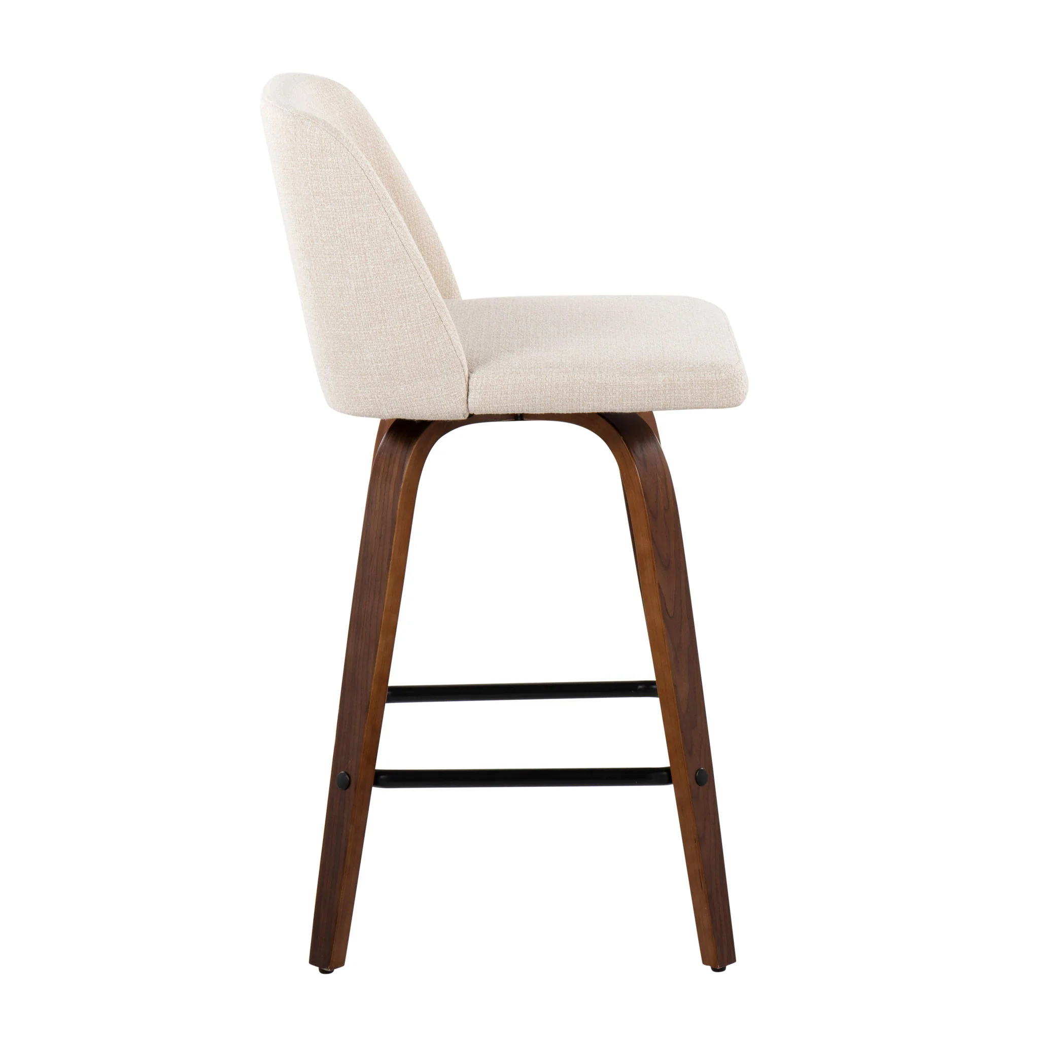 Toriano - Mid Century Modern Fixed Height Counter Stool & Square Footrest (Set of 2) - Image 19