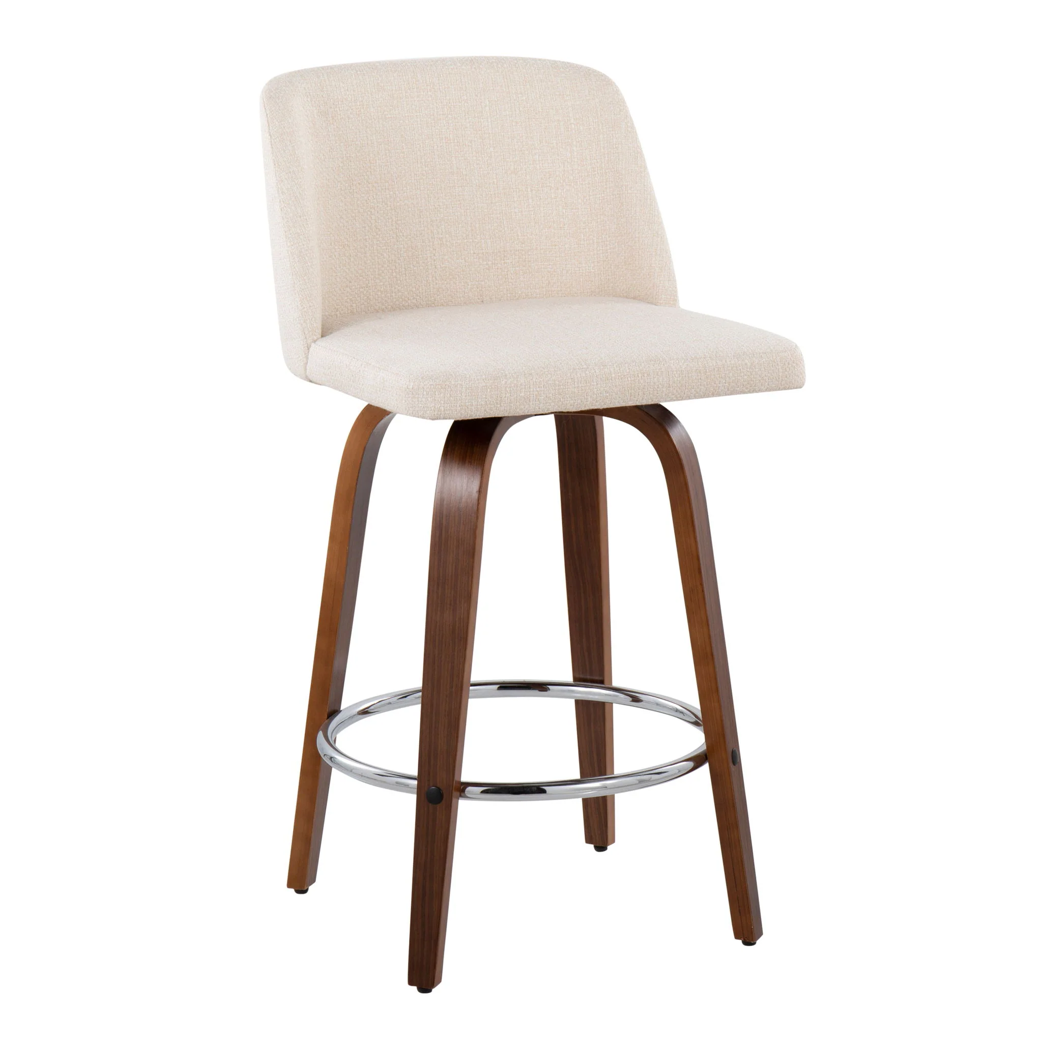Toriano - Mid-Century Modern Fixed Height Counter Stool With Round Footrest (Set of 2) - Image 11