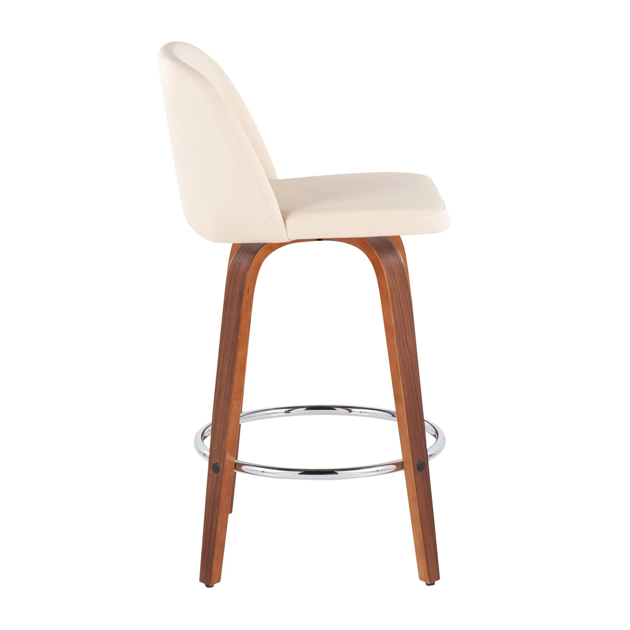 Toriano - Mid-Century Modern Fixed Height Counter Stool With Round Footrest (Set of 2) - Image 13