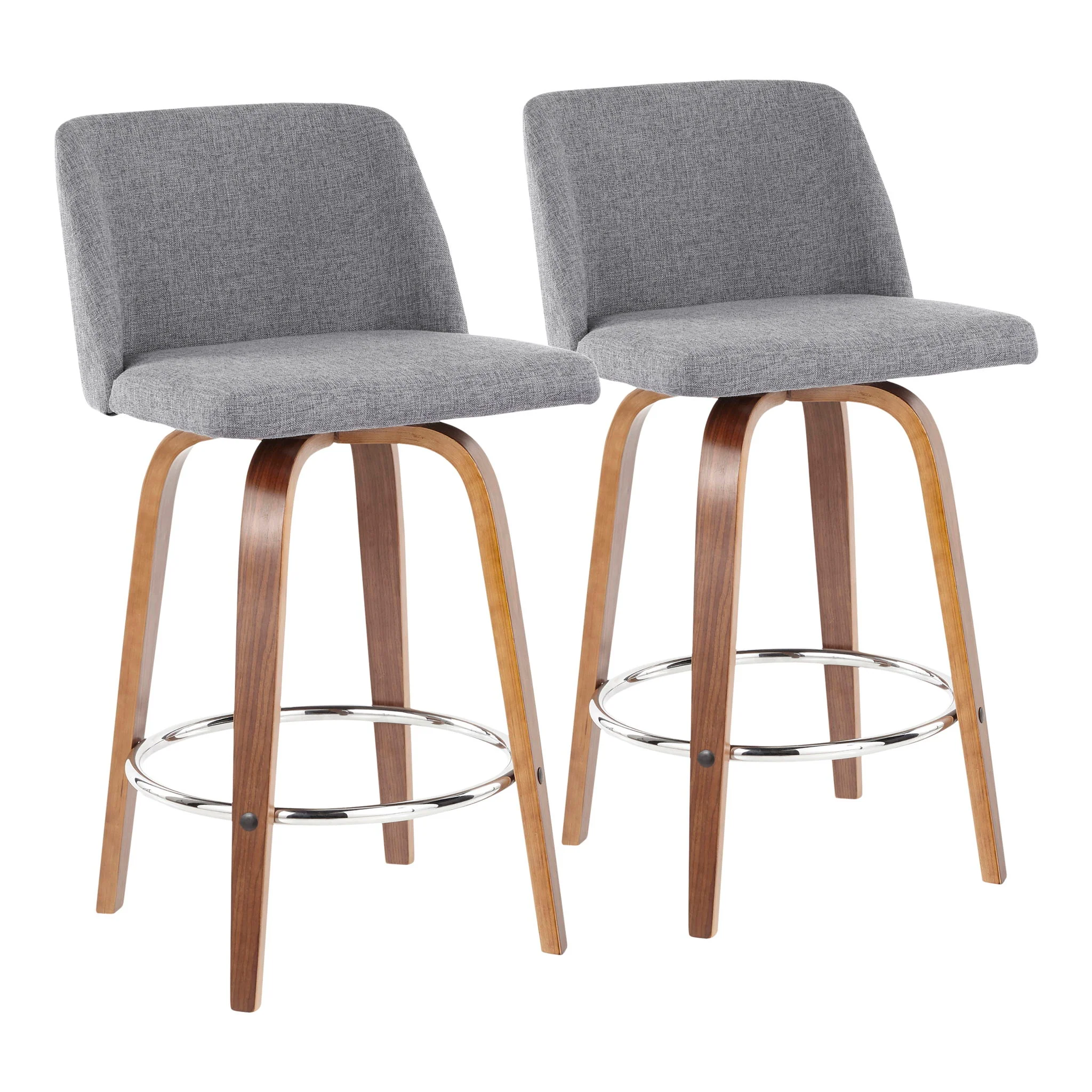 Toriano - Mid-Century Modern Fixed Height Counter Stool With Round Footrest (Set of 2) - Image 3
