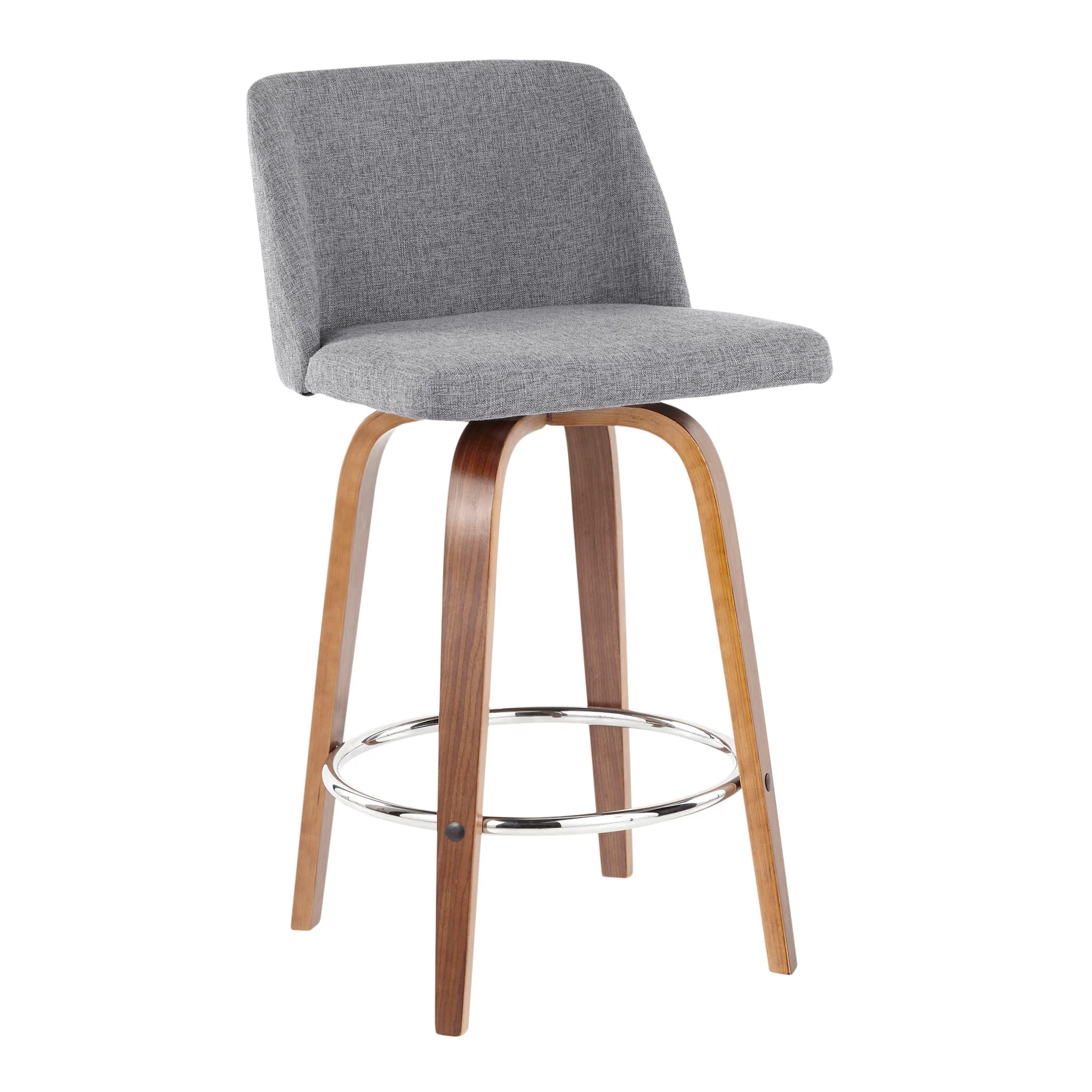 Toriano - Mid-Century Modern Fixed Height Counter Stool With Round Footrest (Set of 2) - Image 6