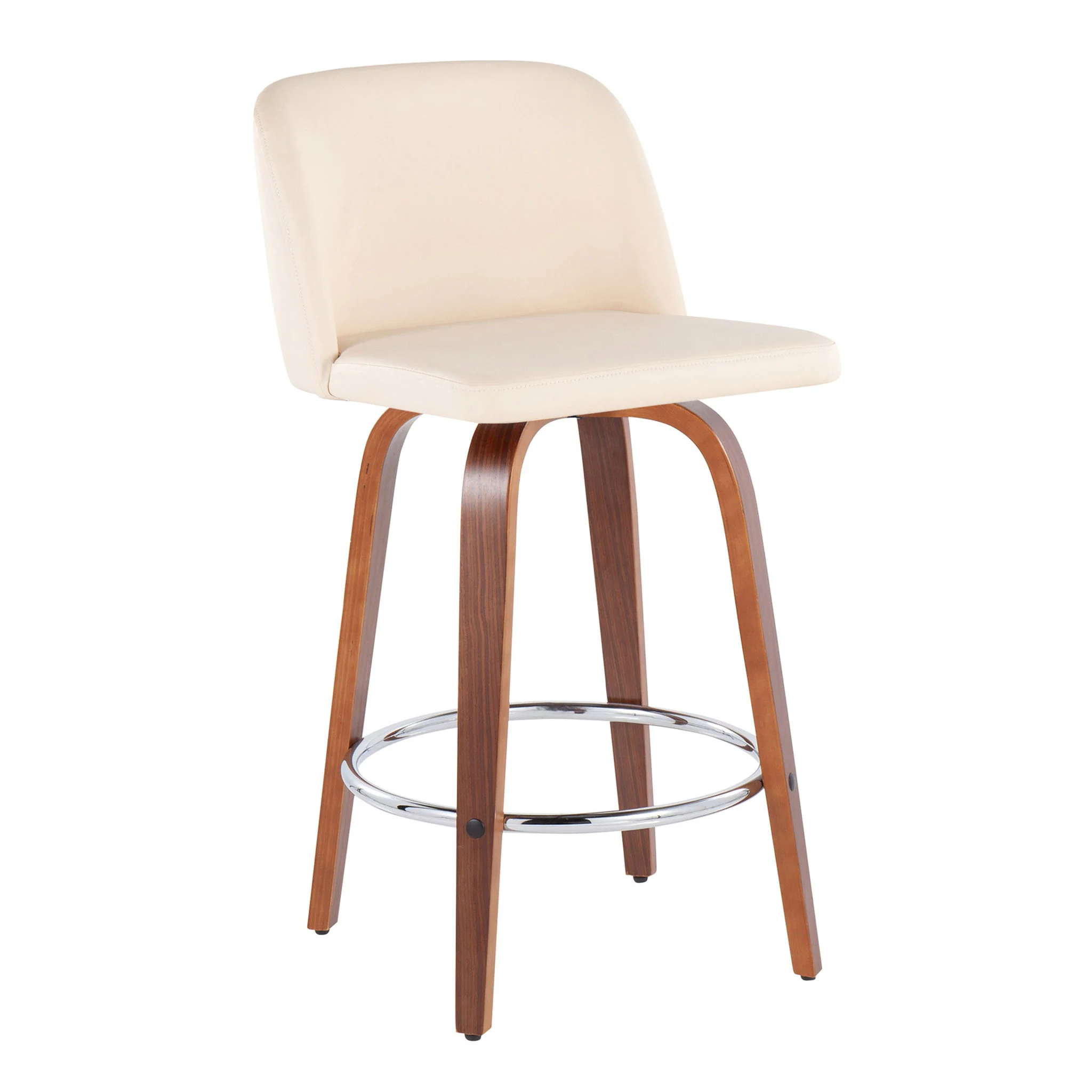 Toriano - Mid-Century Modern Fixed Height Counter Stool With Round Footrest (Set of 2) - Image 9