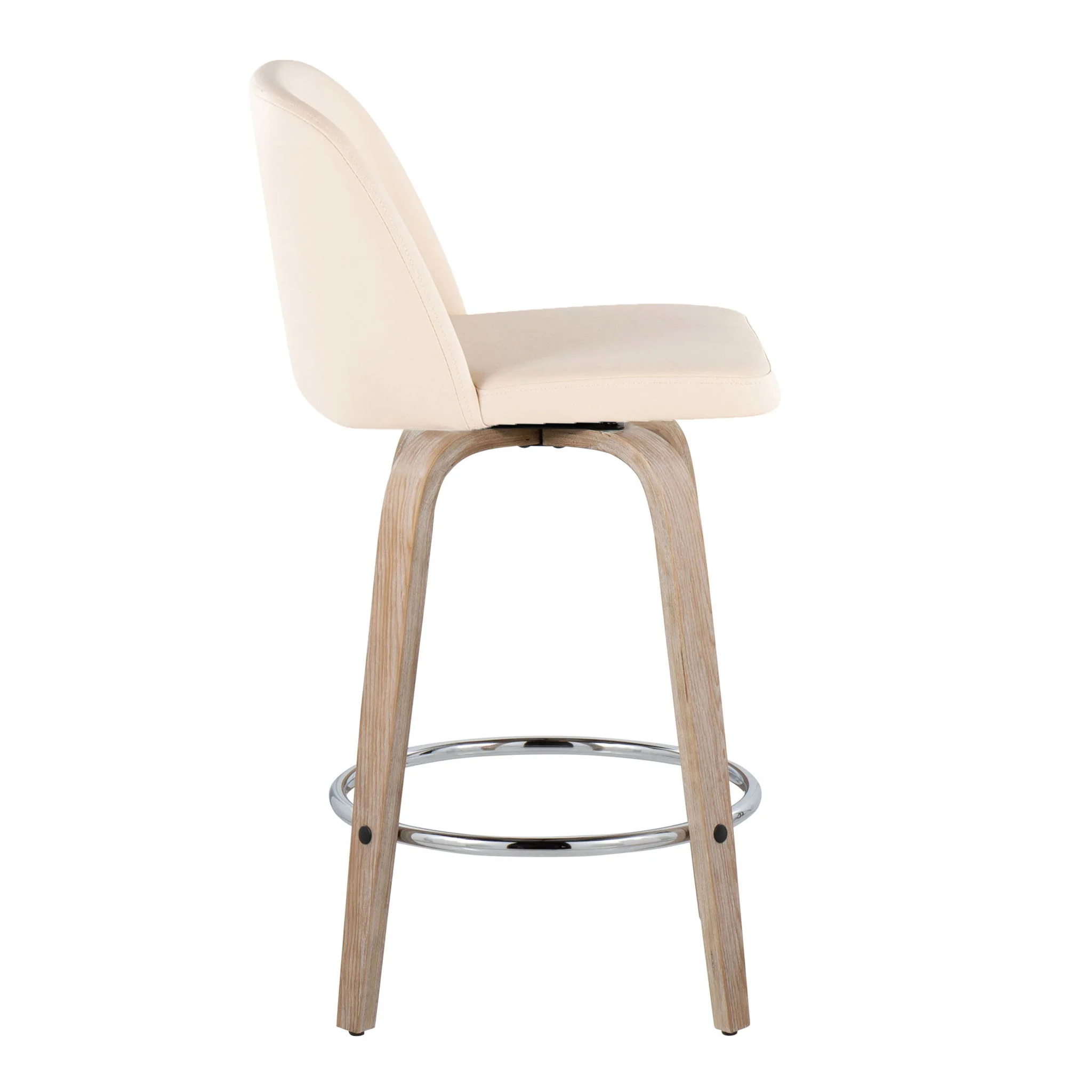 Toriano - Modern Design Fixed Height Counter Stool With Swivel With Round Footrest (Set of 2) - Image 8