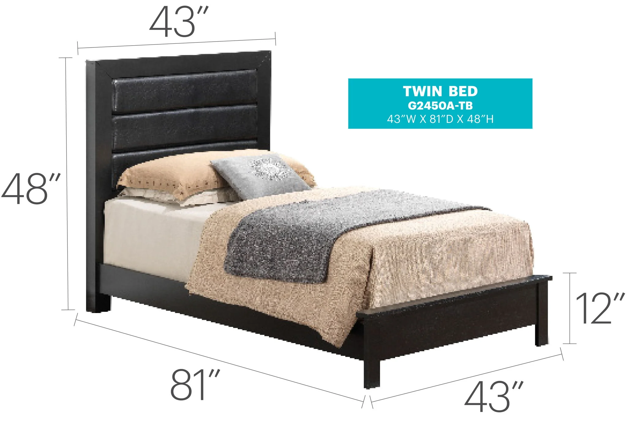 Transitional Modern Design Bed - Image 16