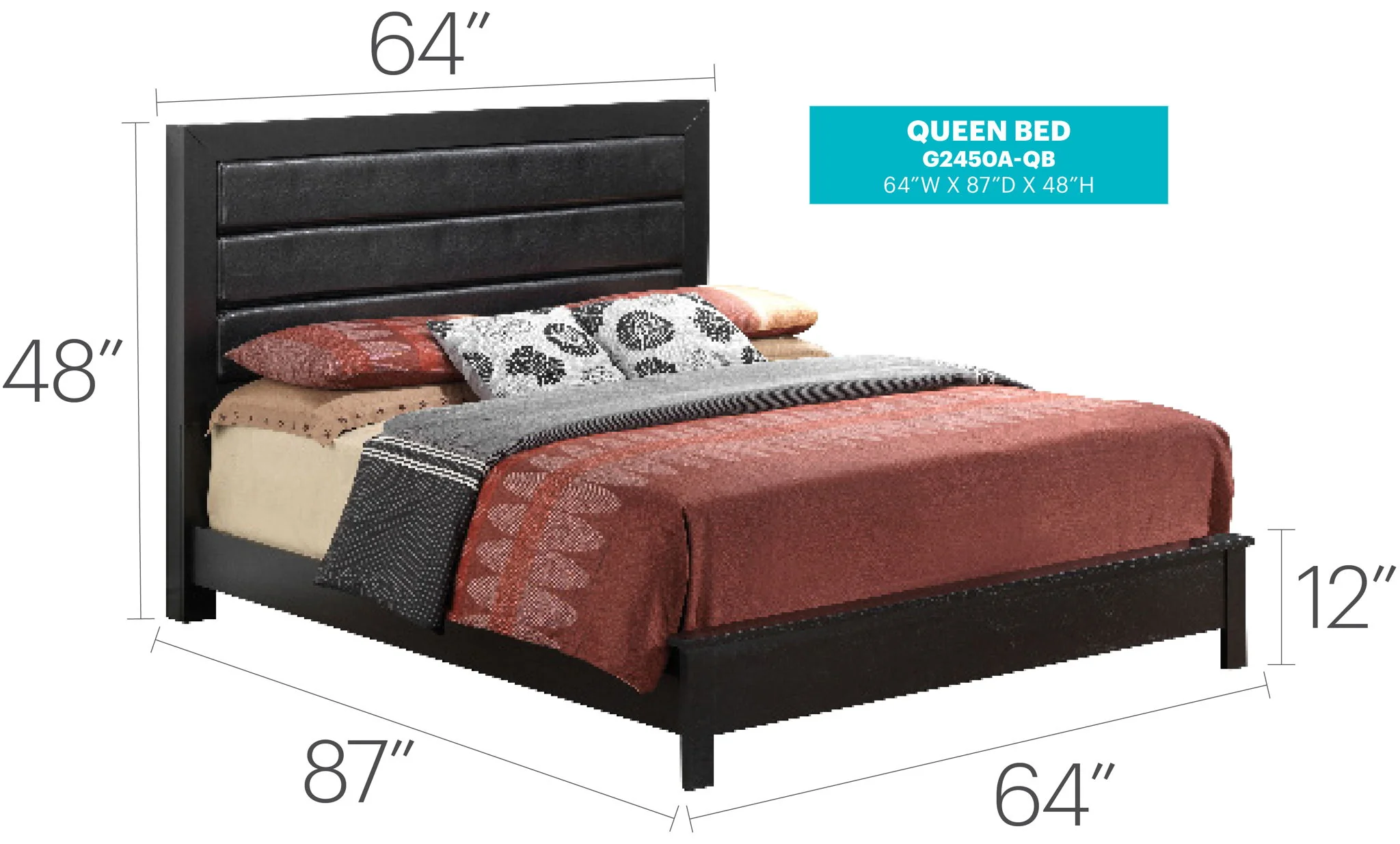 Transitional Modern Design Bed - Image 17
