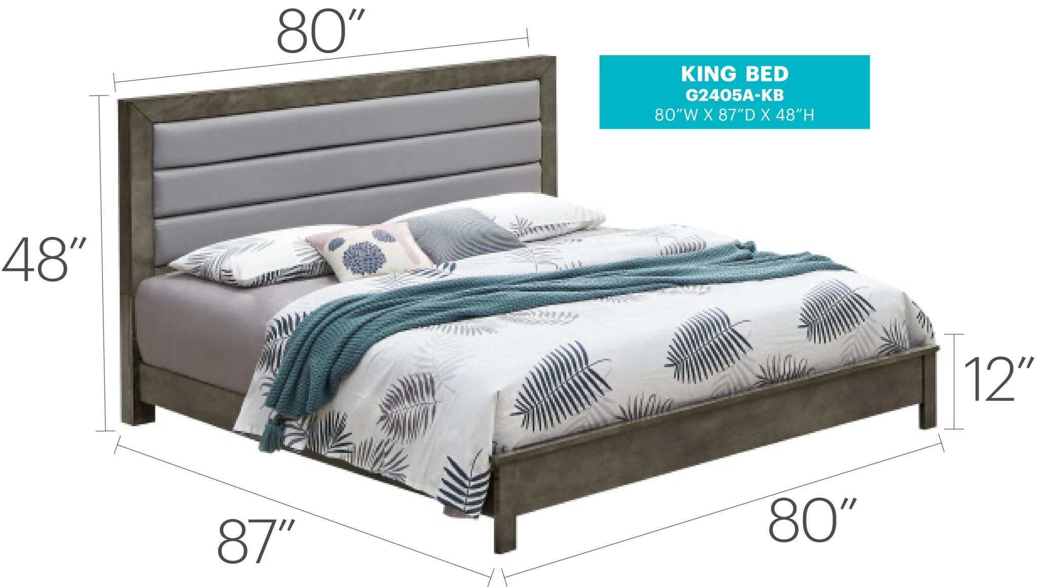 Transitional Modern Design Bed - Image 22