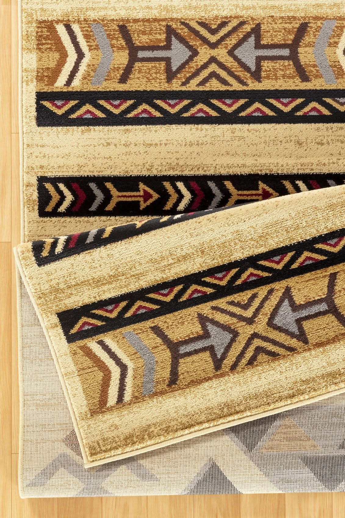 Tribes - 5'3" X 7'3" Southwest Area Rug Polypropylene - Cream - Image 2