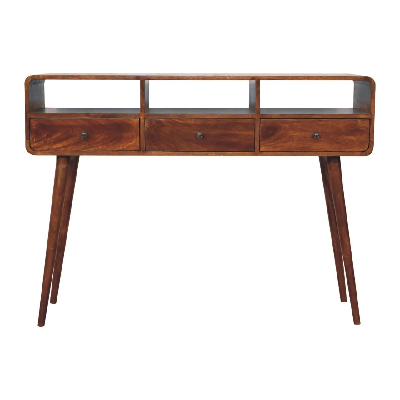 Triple Curved Console Table - Brown - Image 3