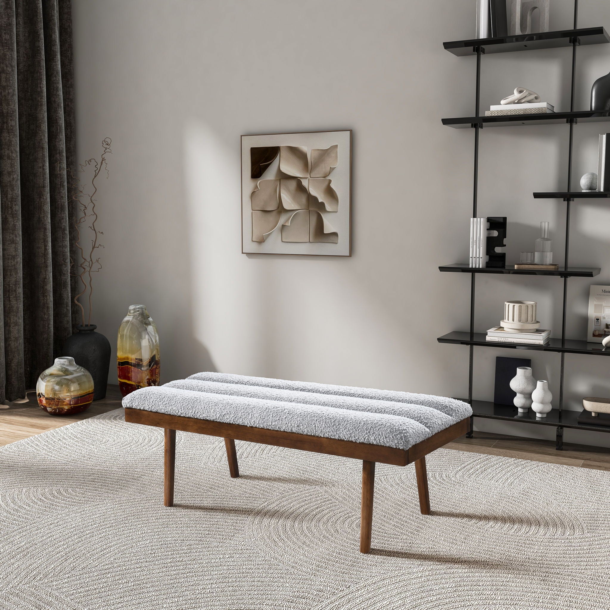 Troni - Bench - Brown / Light Gray - Image 4
