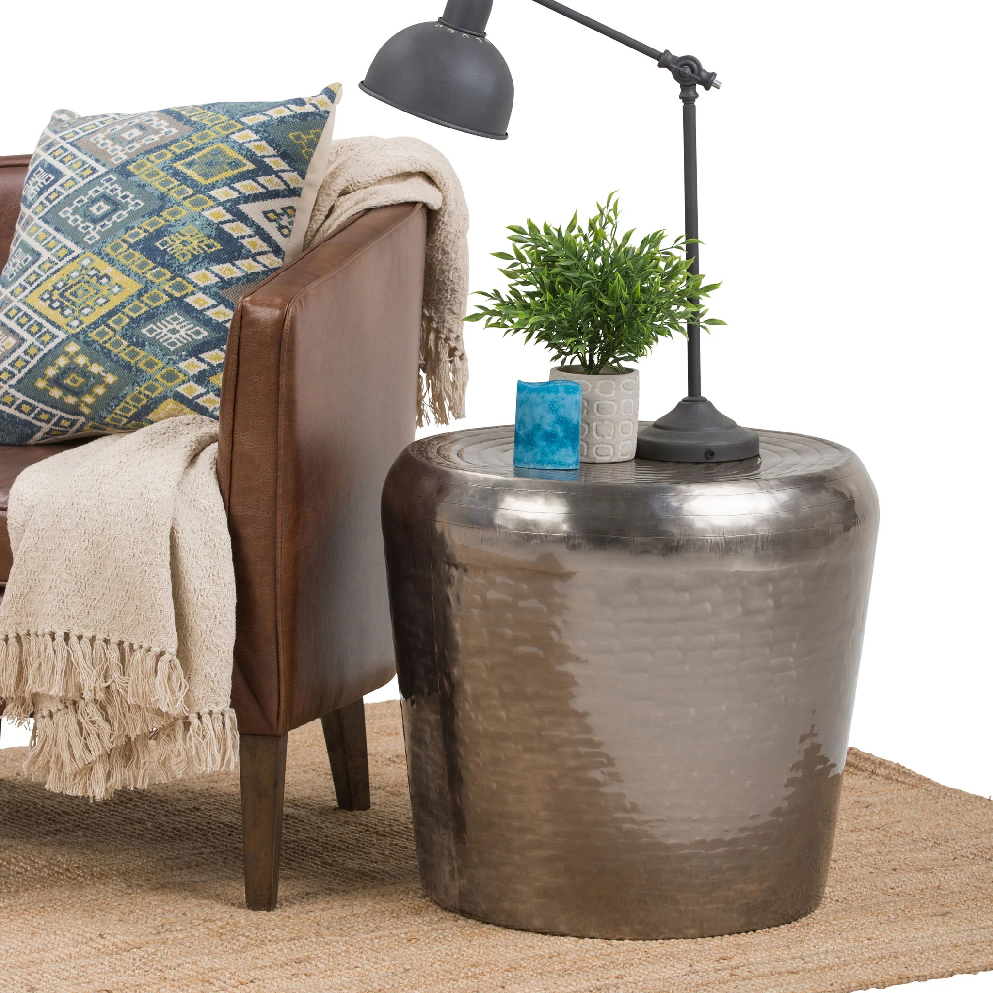 Troy - Metal Accent Table - Antique Silver - Image 2