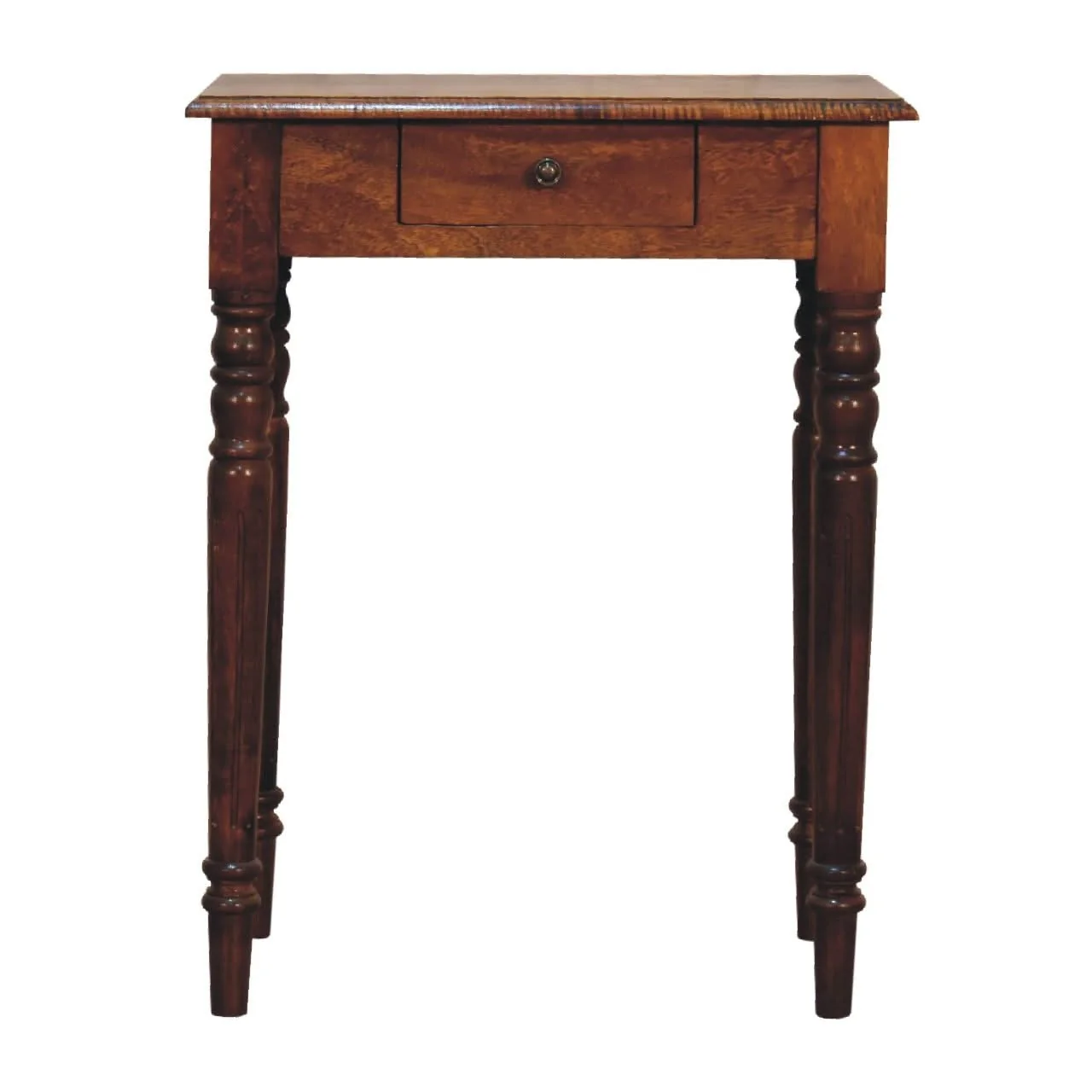 Turned Leg Writing Desk - Chestnut - Image 3