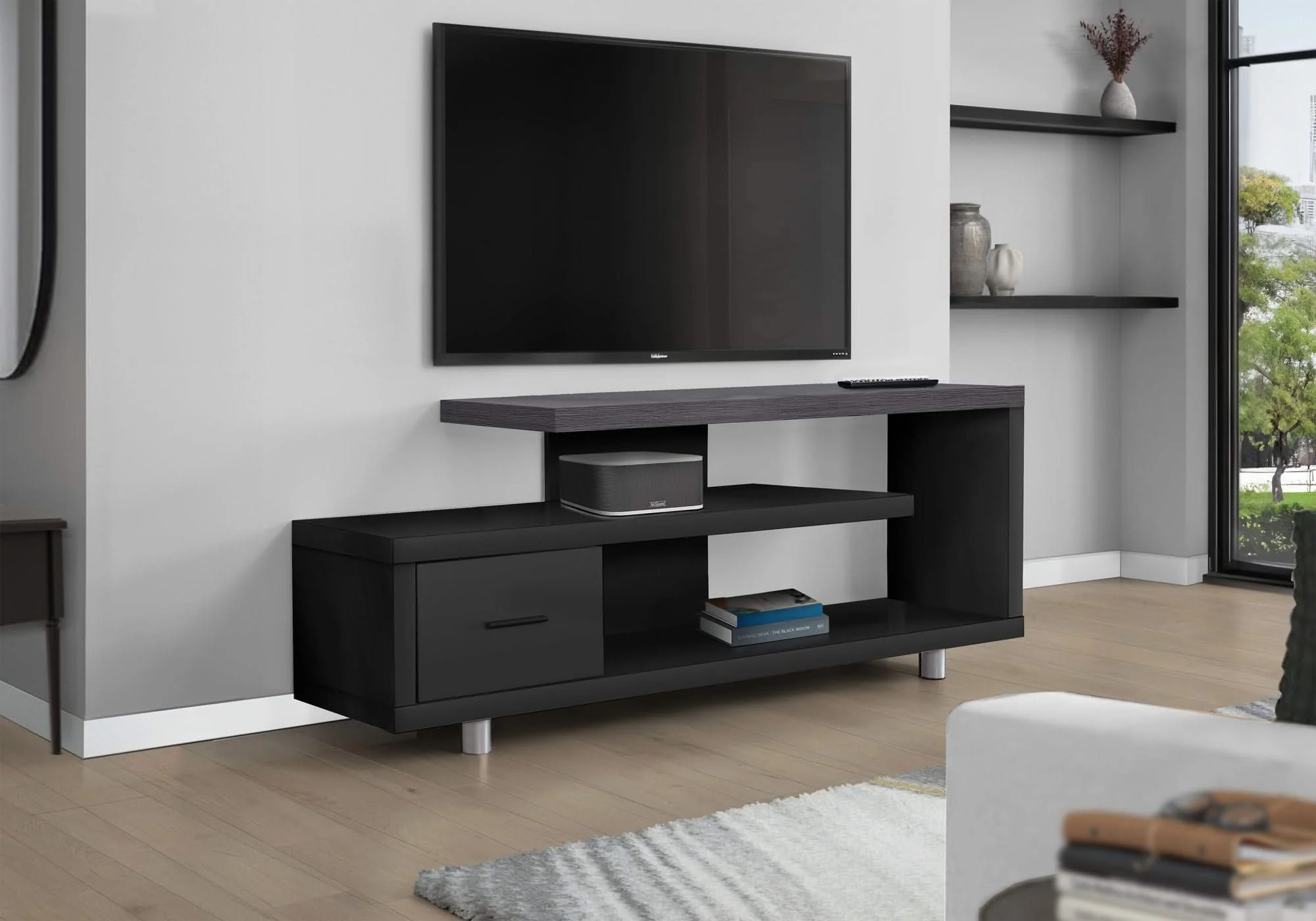 TV Stand, Console, Media Entertainment Center Storage Cabinet, Contemporary & Modern - Image 2