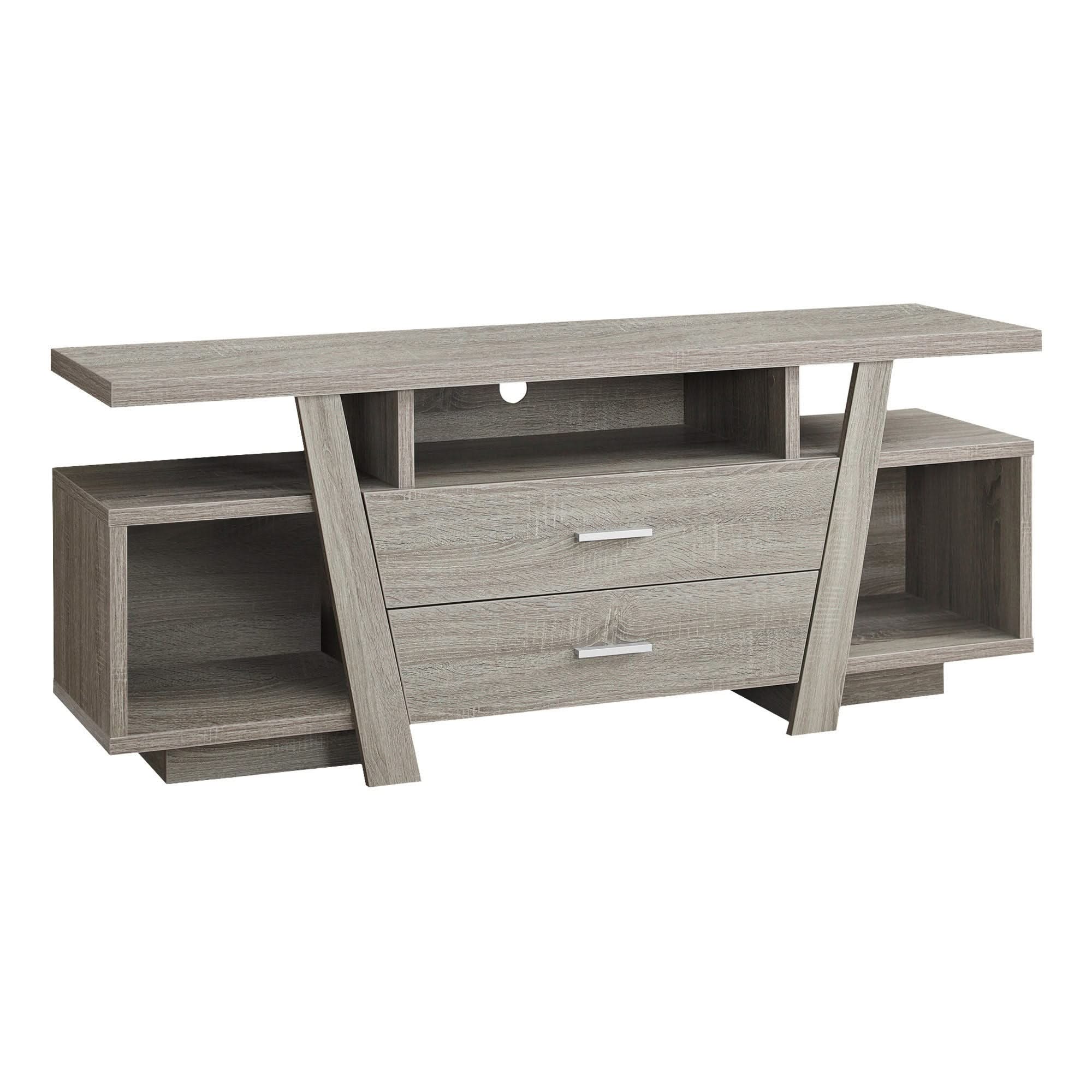 TV Stand, Console, Media Entertainment Center, Storage Drawers, Contemporary & Modern - Taupe - Image 2