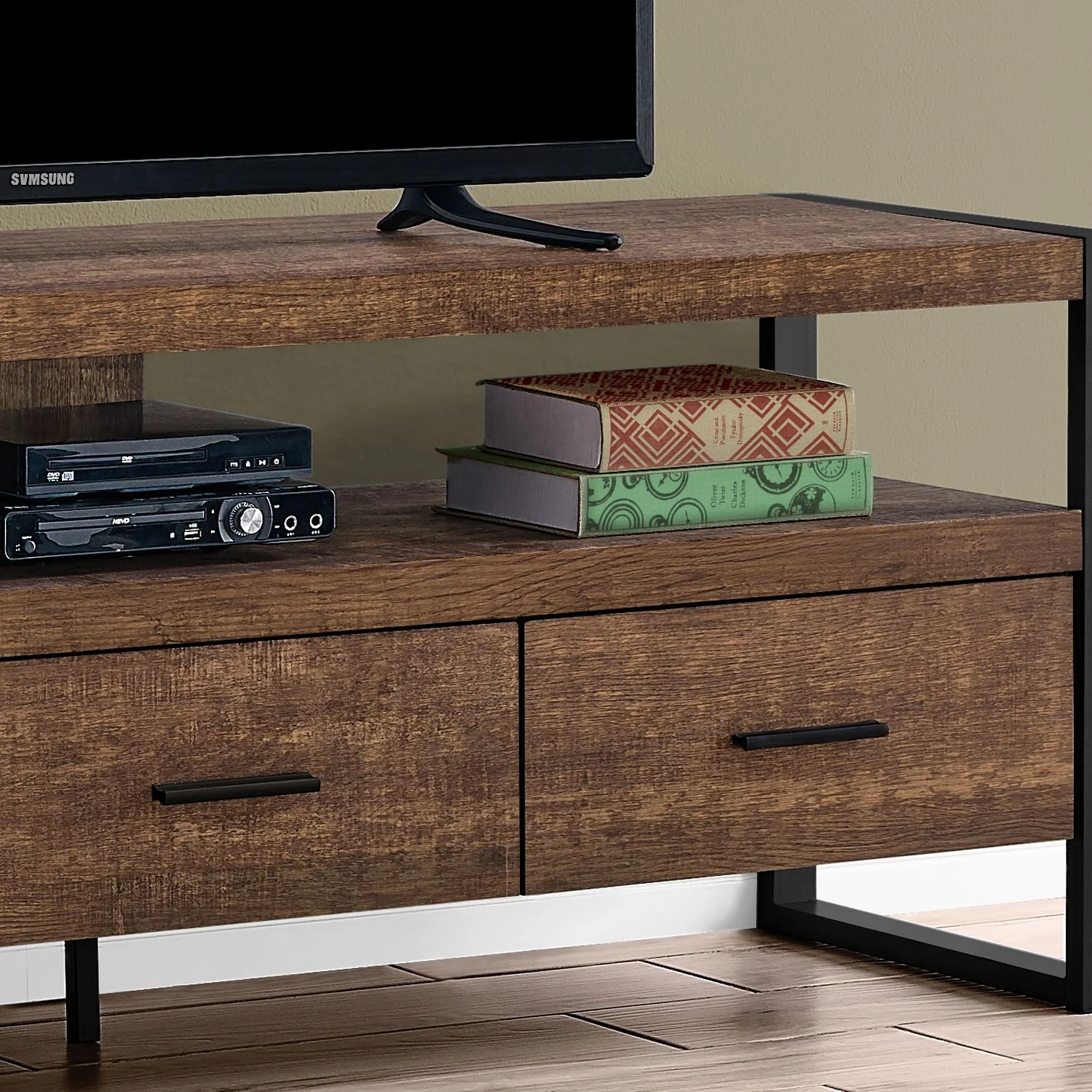 TV Stand, Console, Media Entertainment Center, Storage Drawers, Modern - Image 5