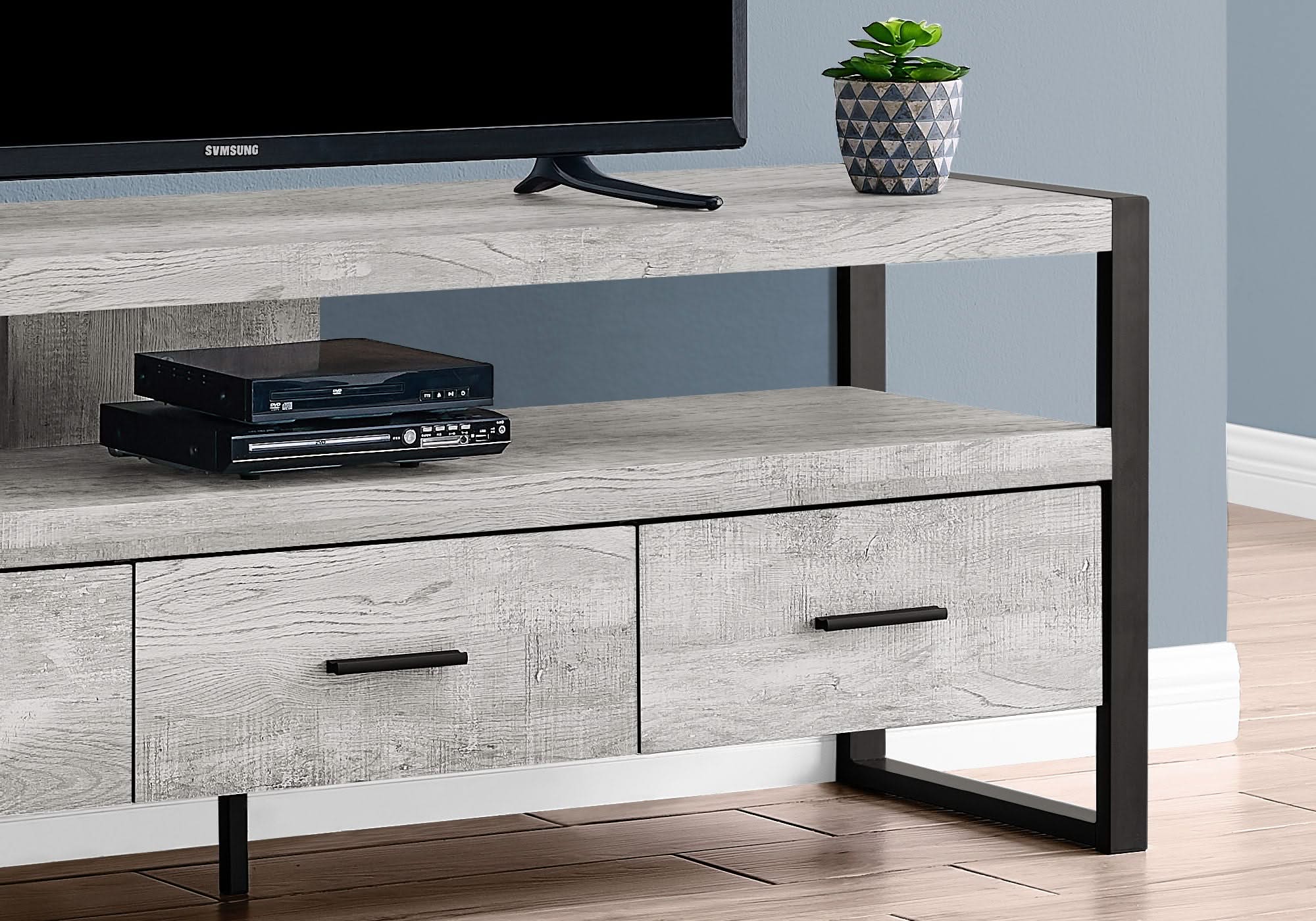 TV Stand, Console, Media Entertainment Center, Storage Drawers, Modern - Image 7