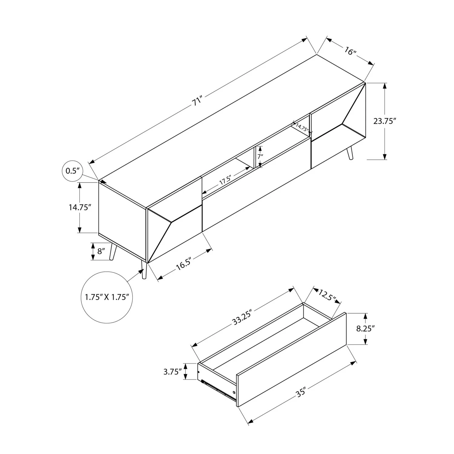 TV Stand With Storage Drawer - Image 6