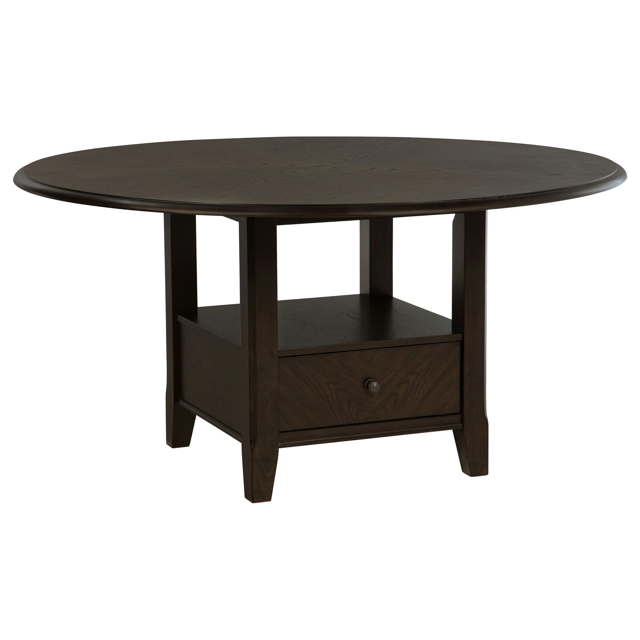 Twyla 5-piece 60-inch Round Wood Dining Table Set Dark Cocoa - Image 3