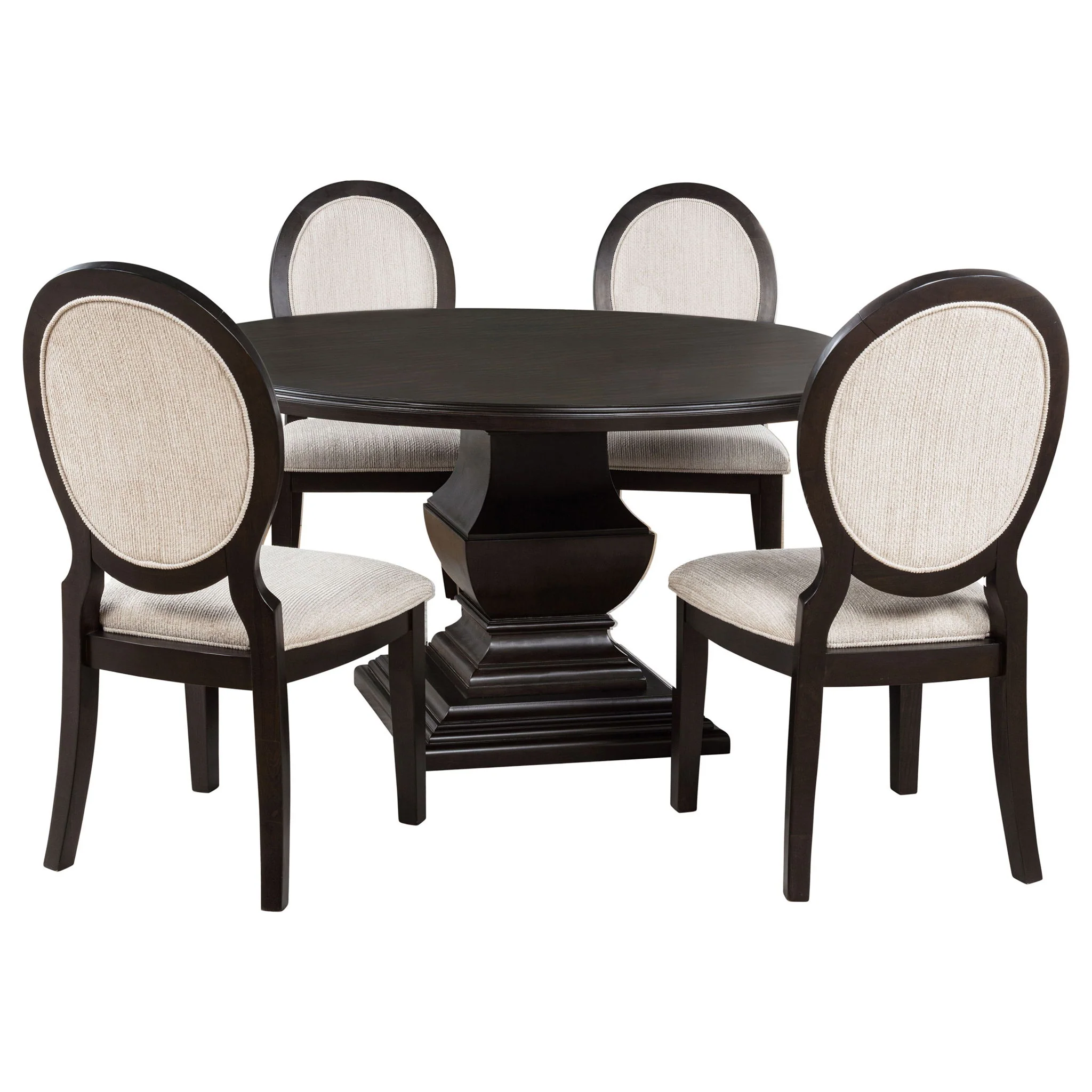 Twyla 5-piece Round Wood Dining Room Table Set Dark Cocoa - Image 3