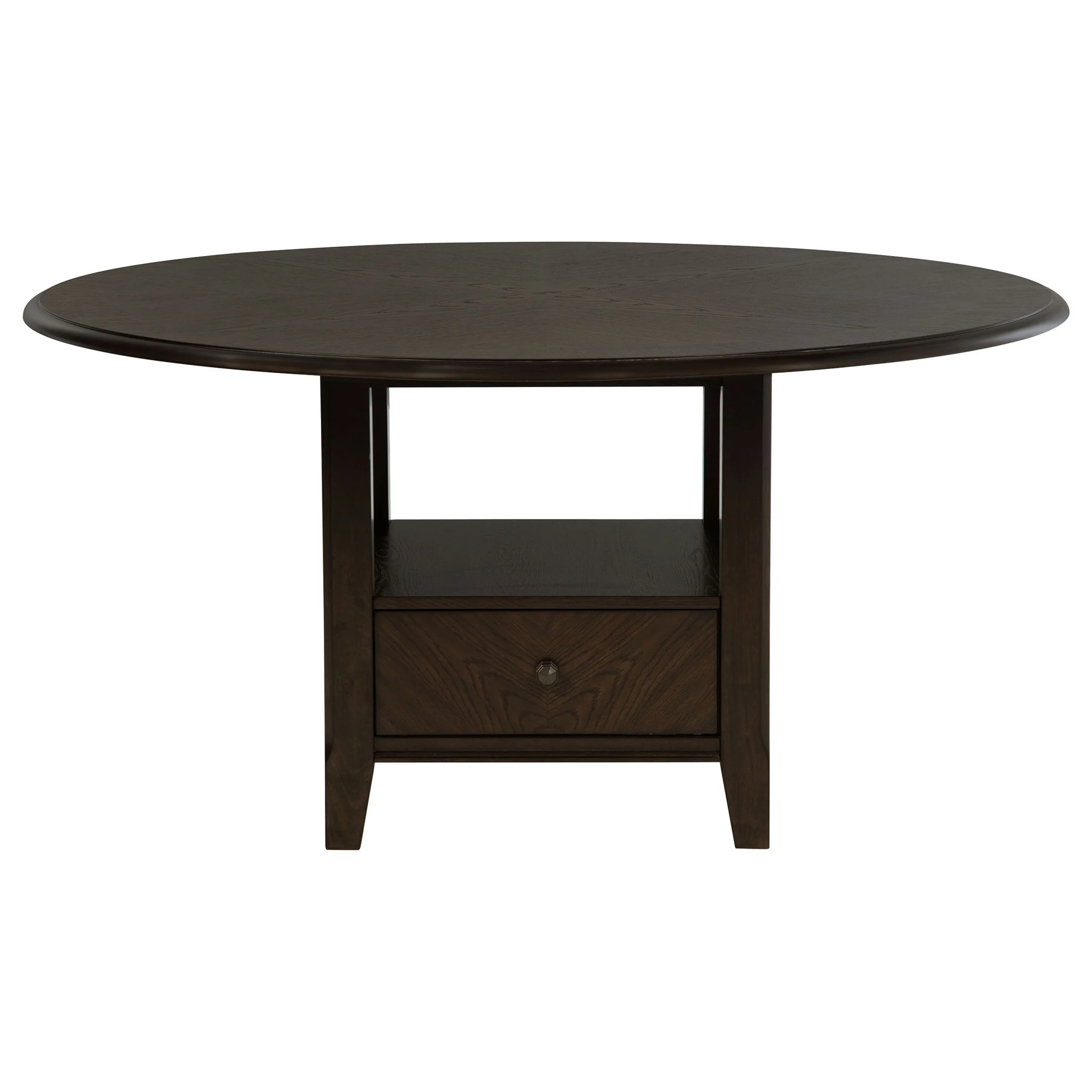 Twyla 60-inch Round Dining Table with Drawer Dark Cocoa - Image 4