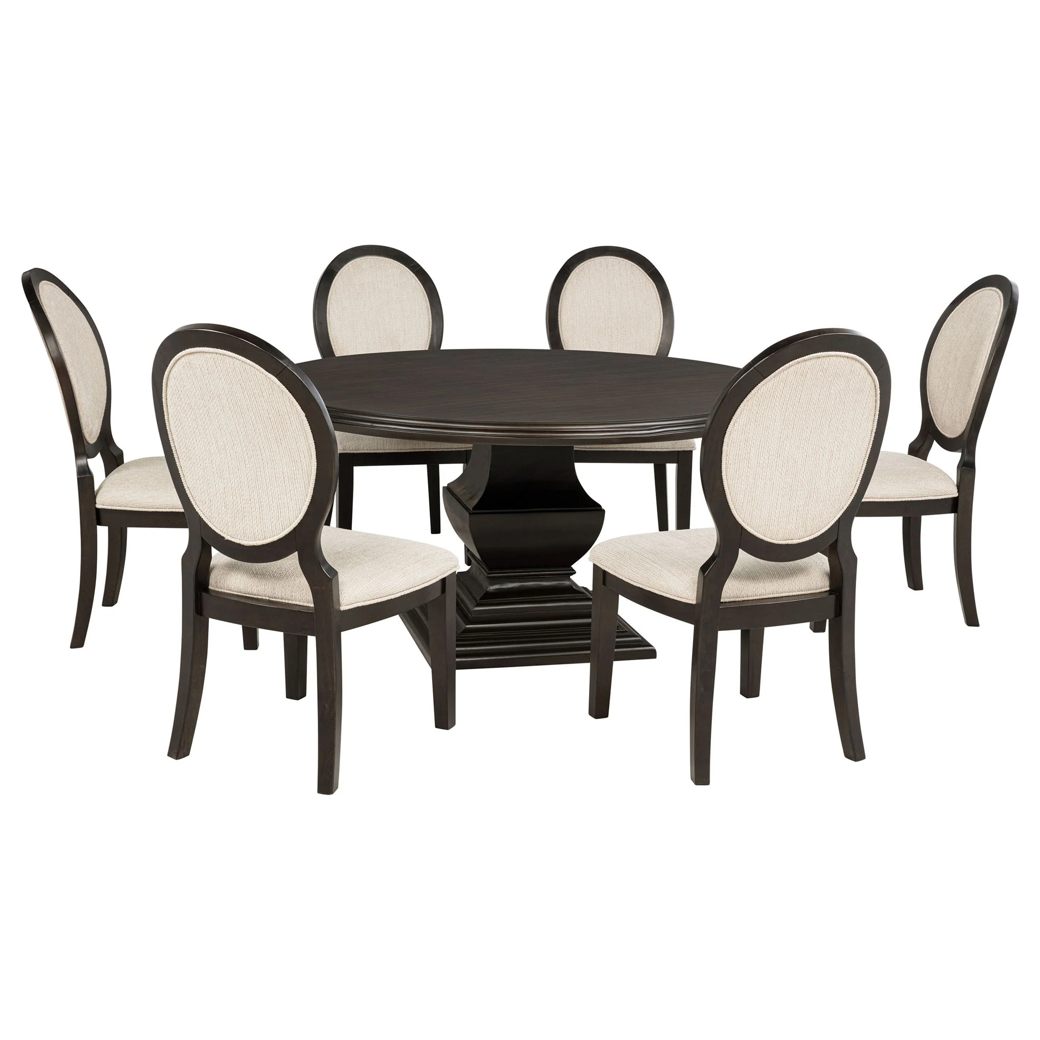 Twyla 7-piece Round Wood Dining Room Table Set Dark Cocoa - Image 4