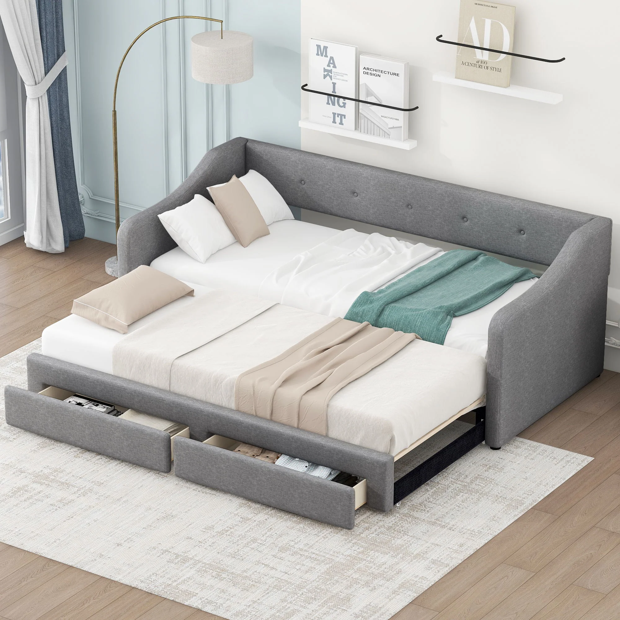 Upholstered Daybed With 2 Drawers - Image 7