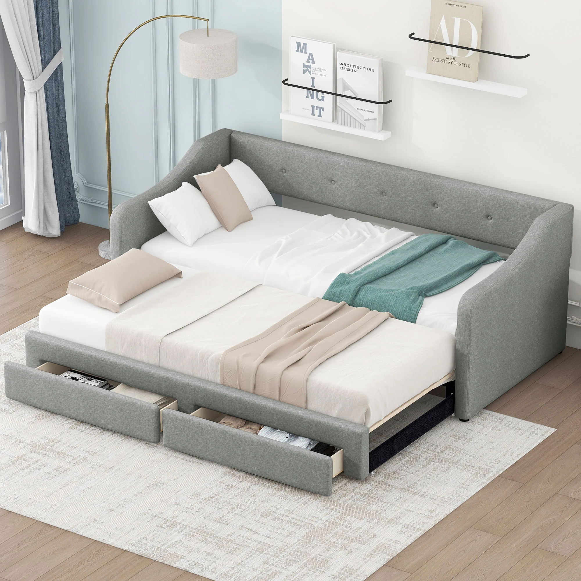 Upholstered Daybed With 2 Drawers - Image 8