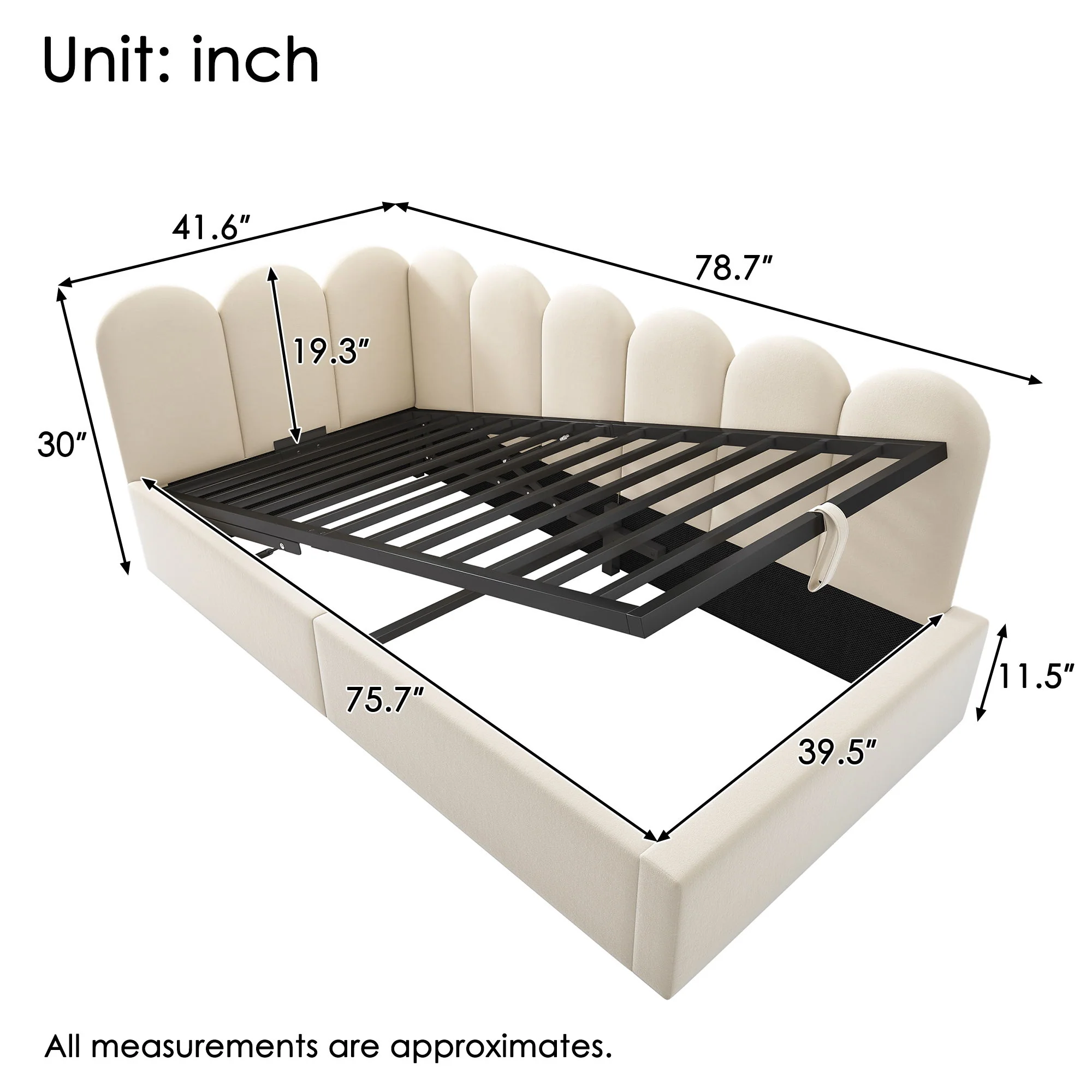 Upholstered Daybed With Metal Slatted Base - Image 8