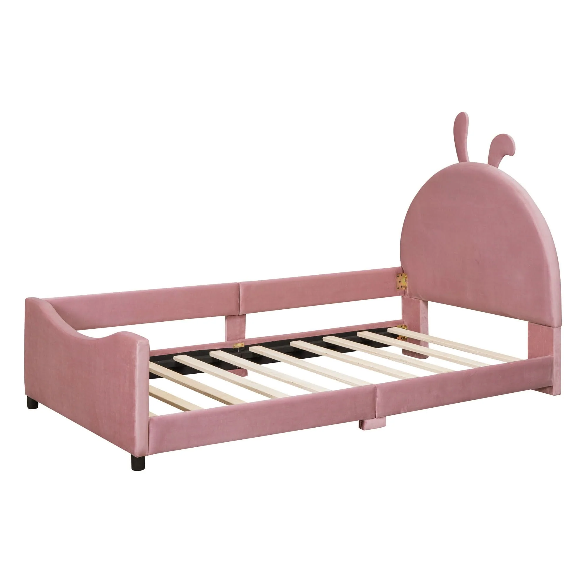 Upholstered Daybed With Rabbit Ear Shaped Headboard - Image 3