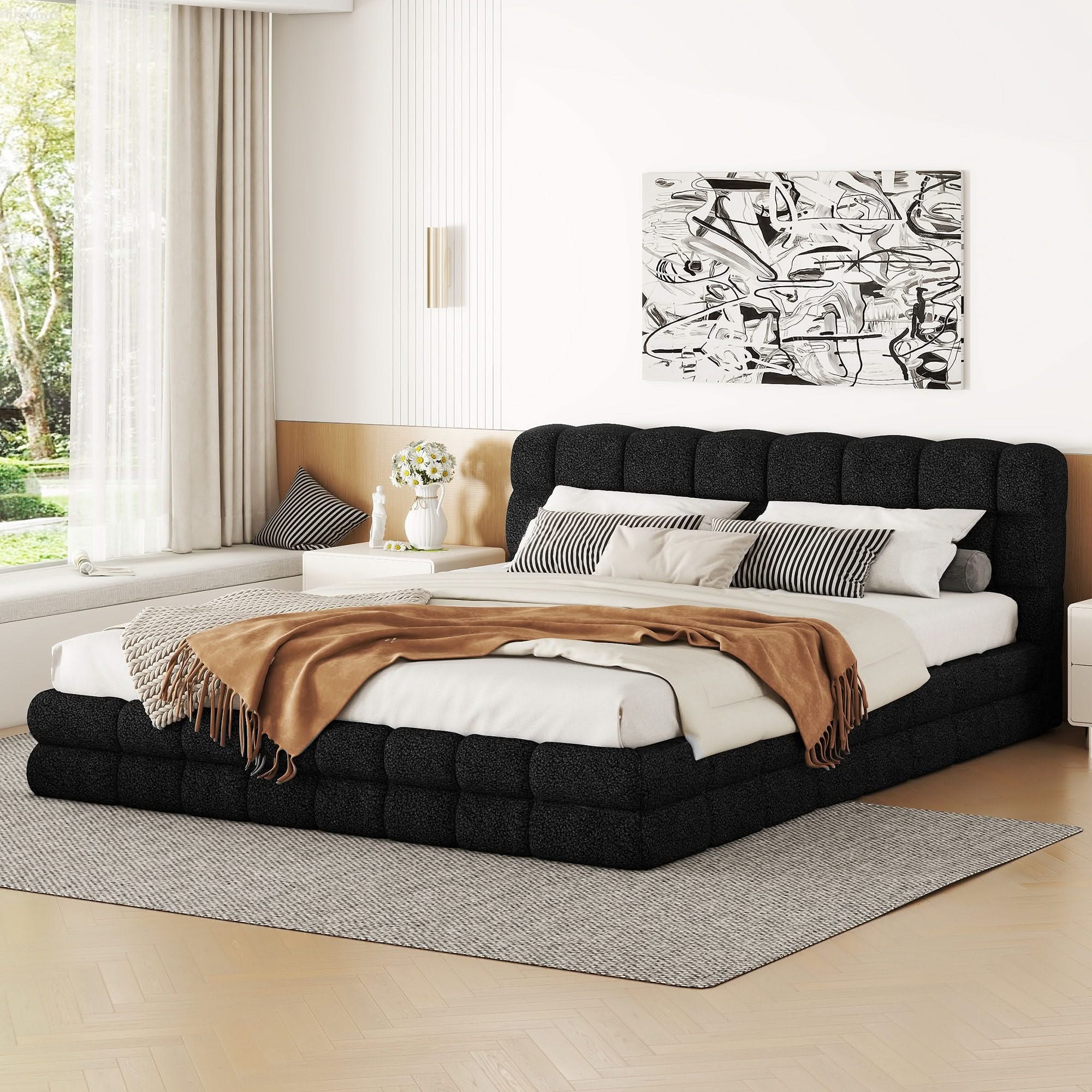 Upholstered Platform Bed With Headboard - Image 7