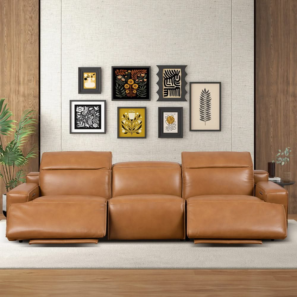Urbana - Triple Power Recliner Sofa - Tan - Image 3