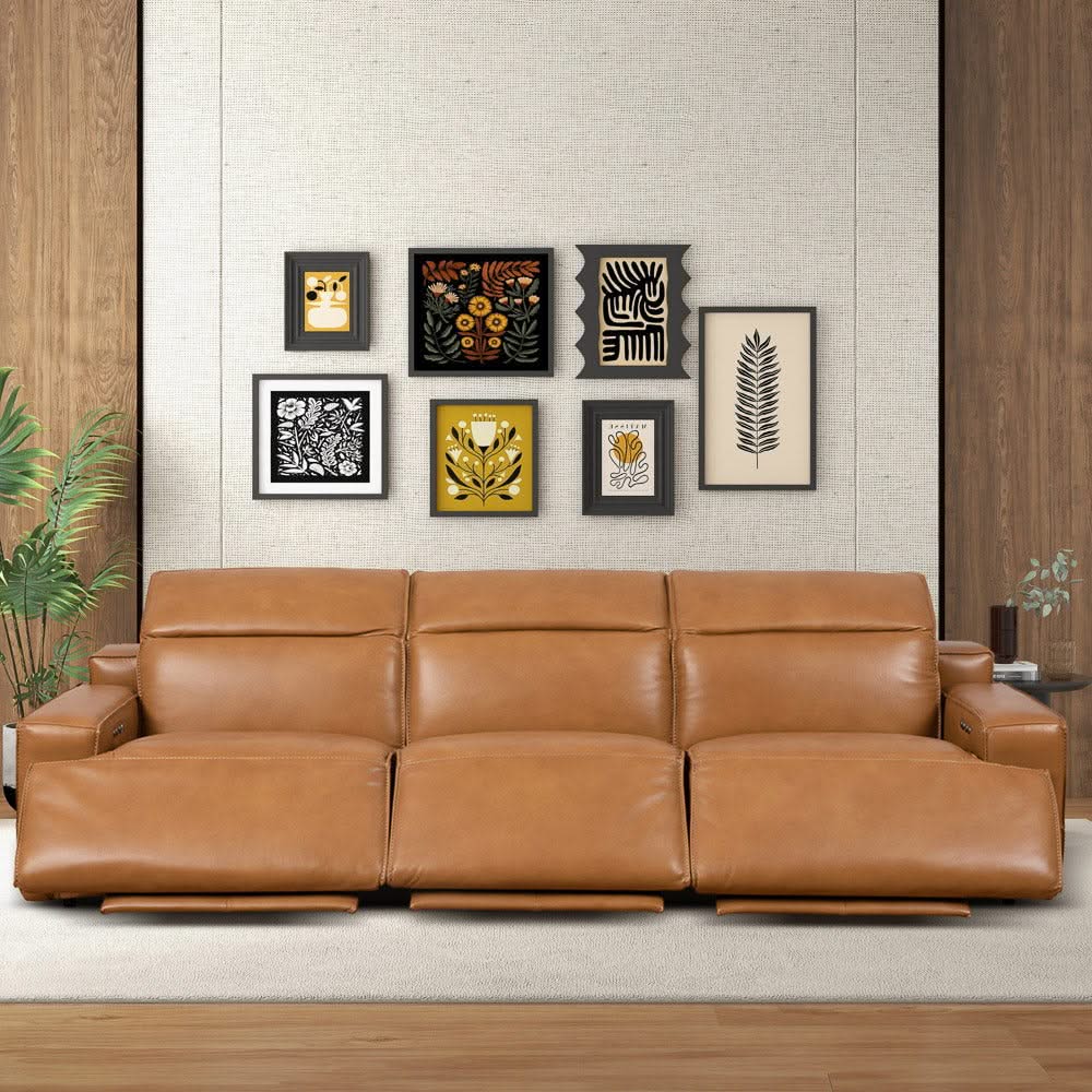 Urbana - Triple Power Recliner Sofa - Tan - Image 4