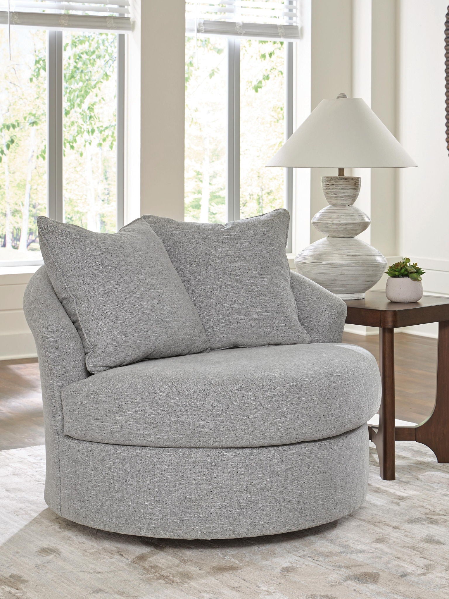 UrbanCrest - Swivel Accent Chair - Pewter - Image 3