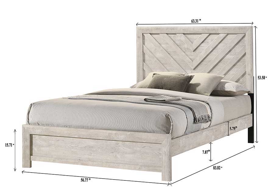 Valor - Twin Bed - Antique White - Image 3