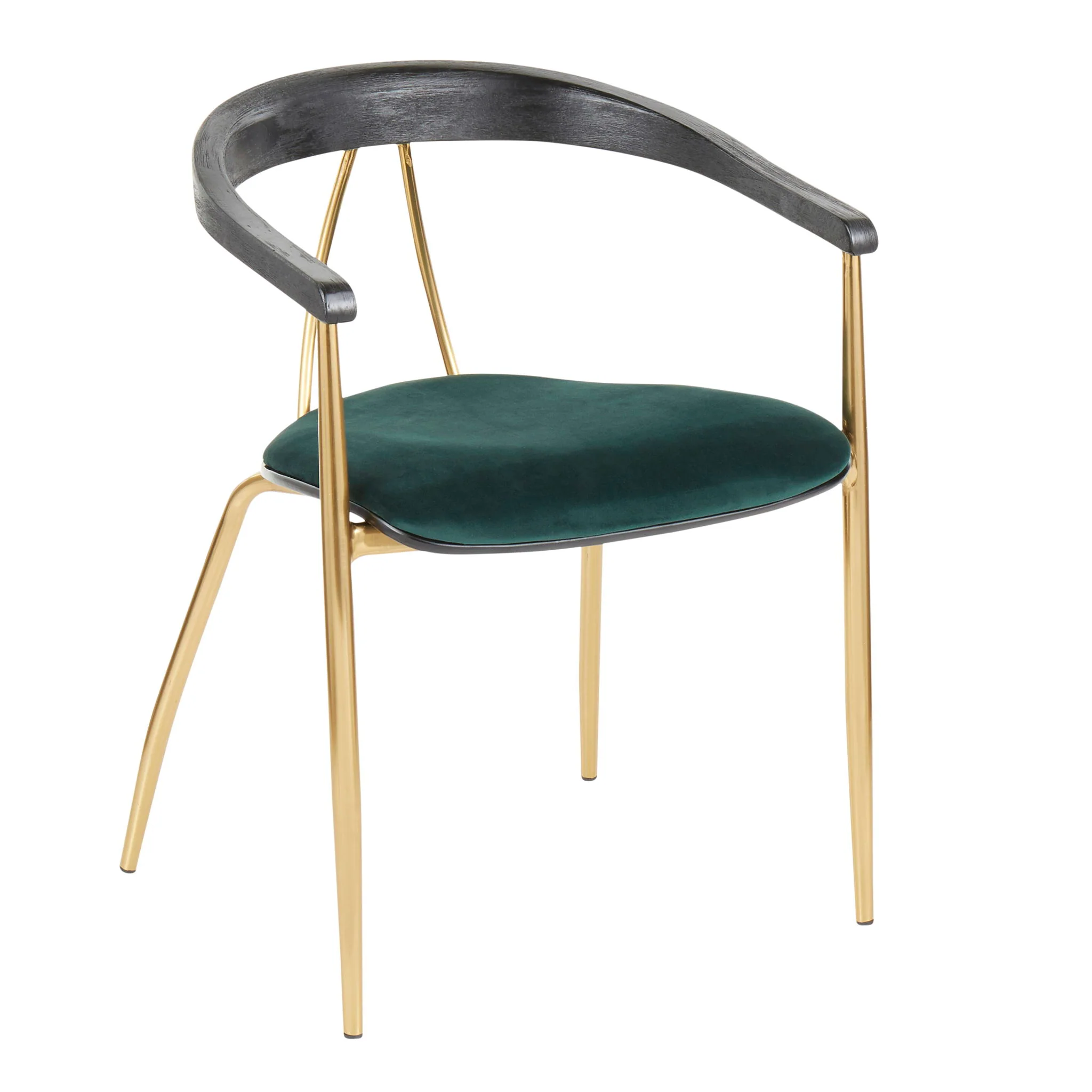 Vanessa - Contemporary Chair (Set of 2) - Gold / Green - Black - Image 3