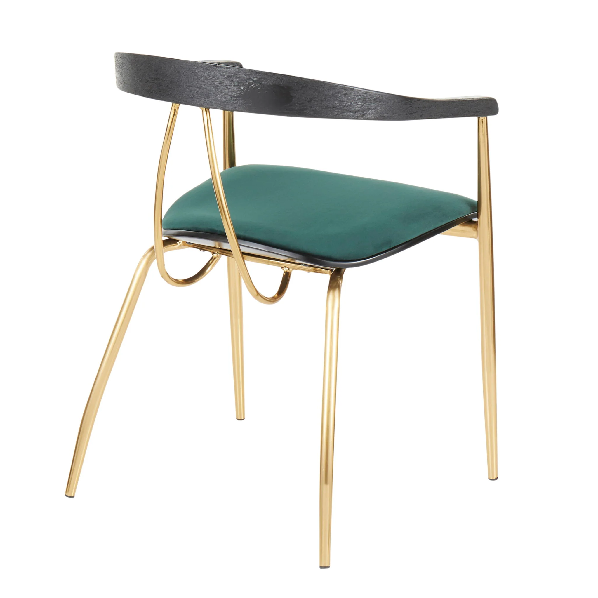 Vanessa - Contemporary Chair (Set of 2) - Gold / Green - Black - Image 4