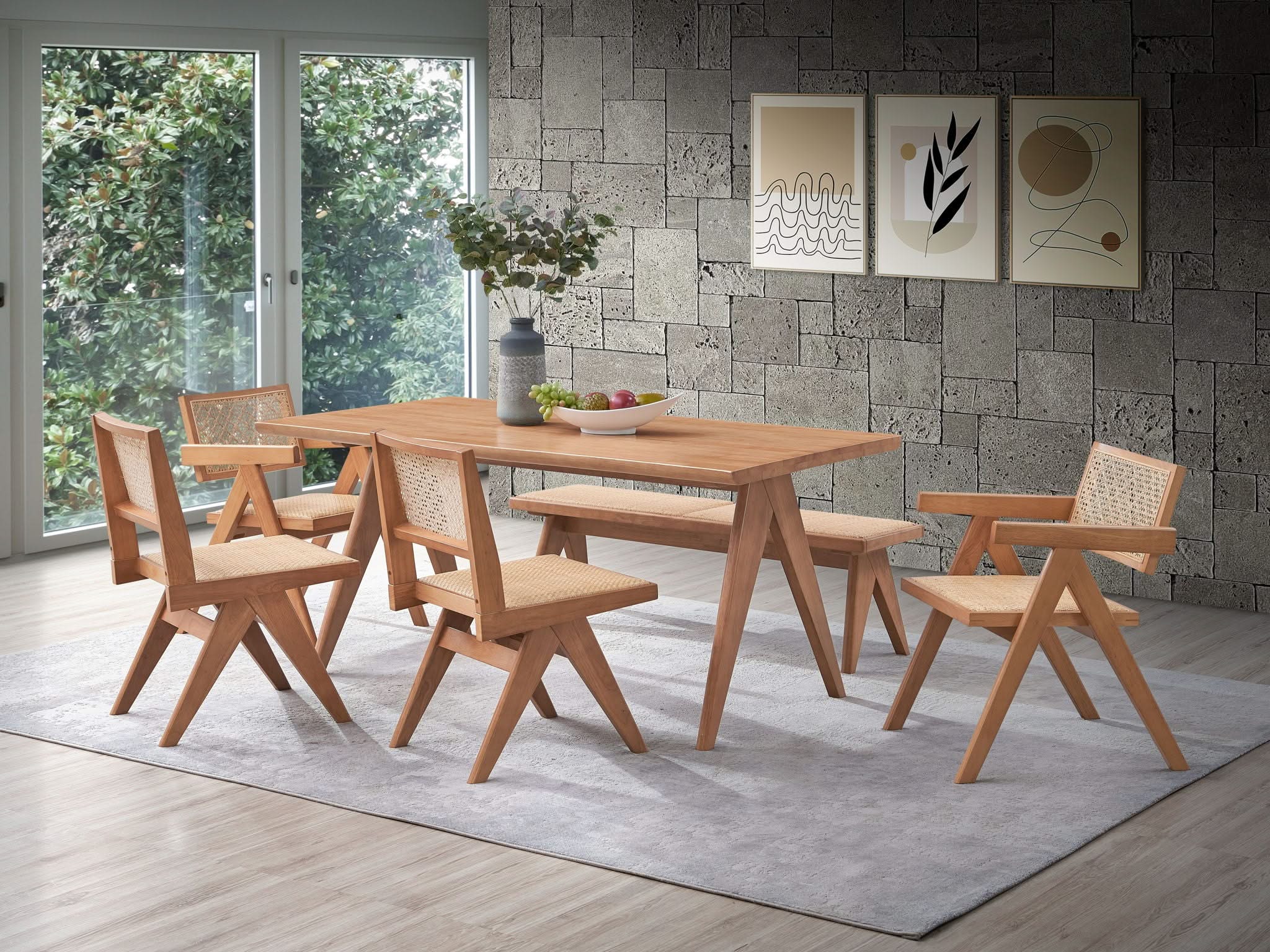 Velentina - Rattan Side Chair (Set of 2) - Natural - Image 2
