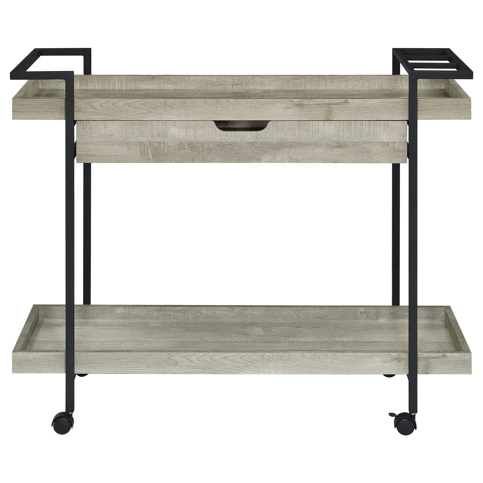 Ventura 1-drawer Engineered Wood Bar Cart Grey Driftwood - Image 2