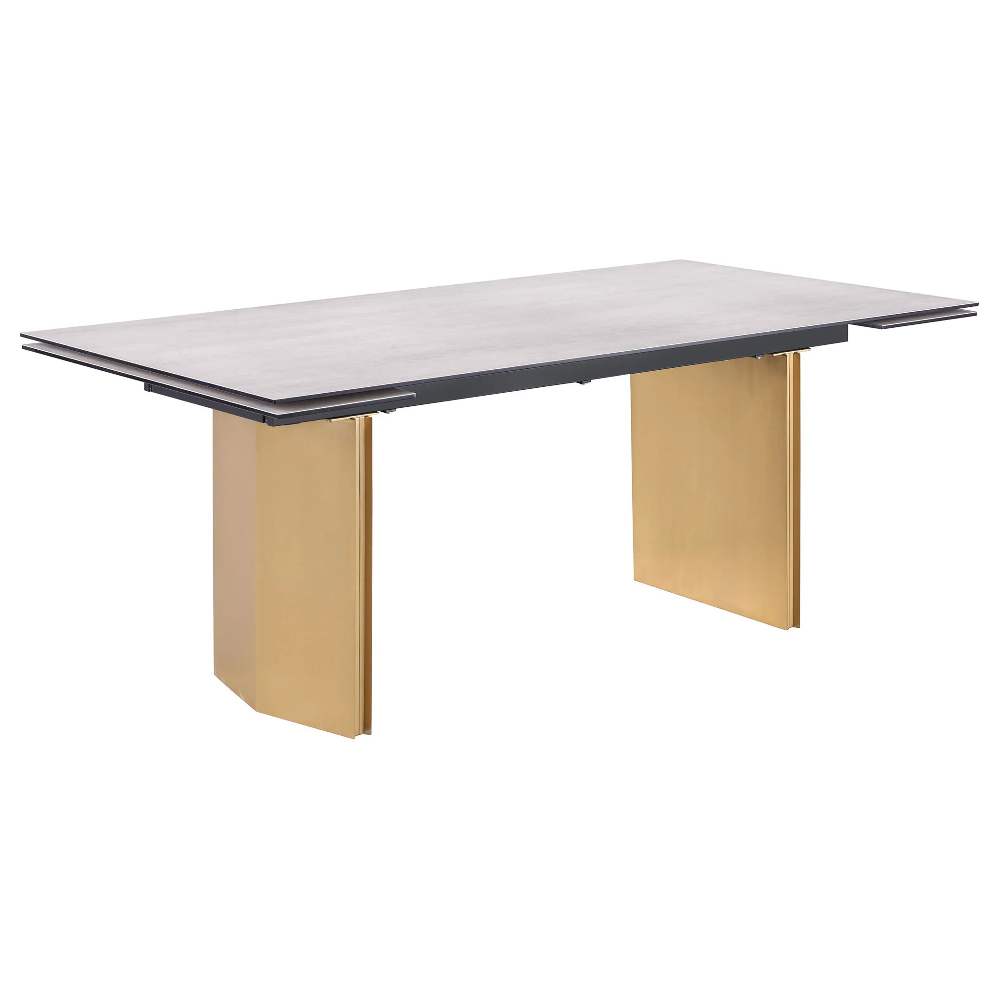 Vesa 97-inch Glass Top Extension Dining Table Beige - Image 4