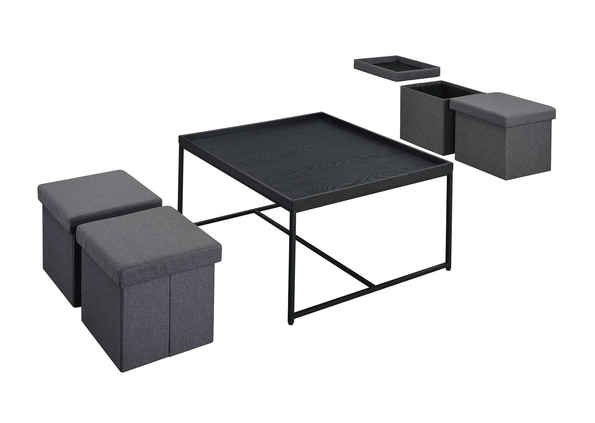 Vinny - Wood Grain Coffee Table Set With Raised Edges - Image 3