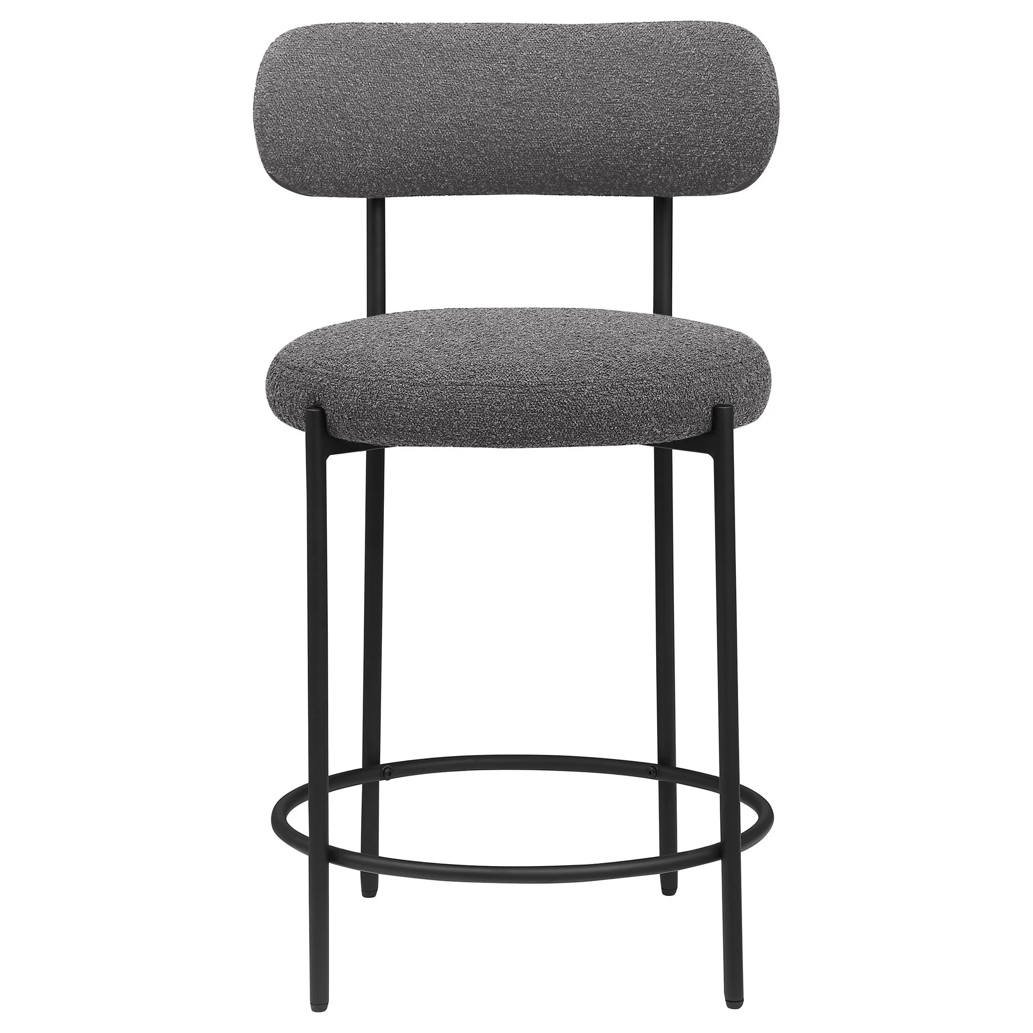 Viola Boucle Upholstered Counter Chair Grey (Set of 2) - Image 4