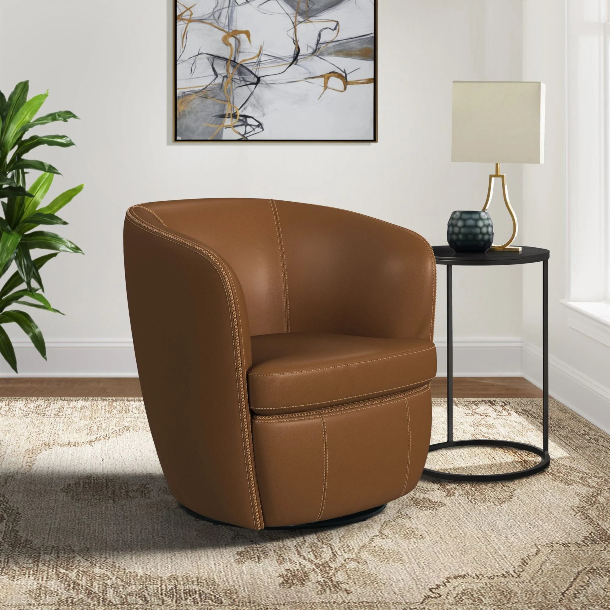 Vito - Swivel Chair - Pebble Tan - Image 4