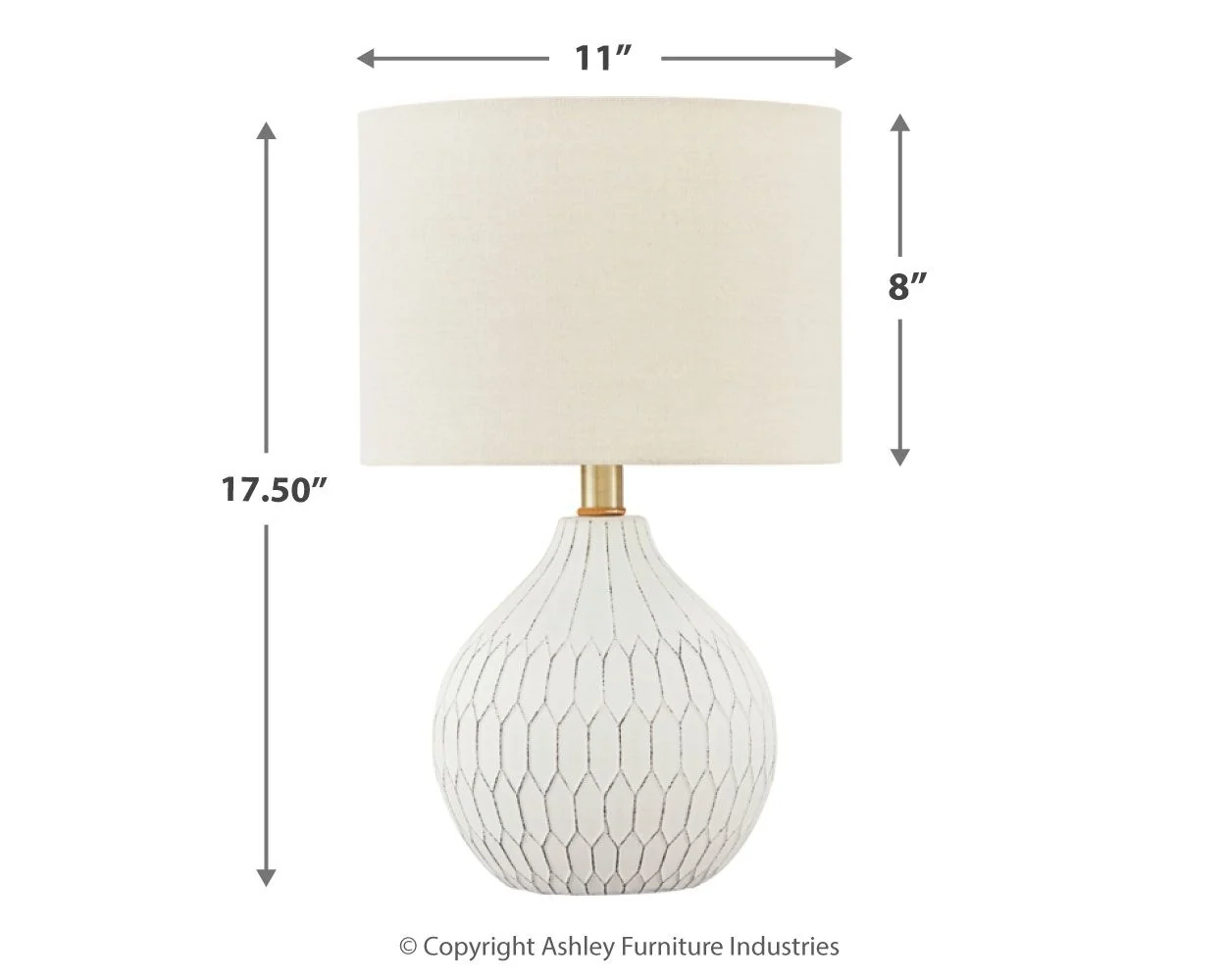 Wardmont - Ceramic Table Lamp  - White - Image 3