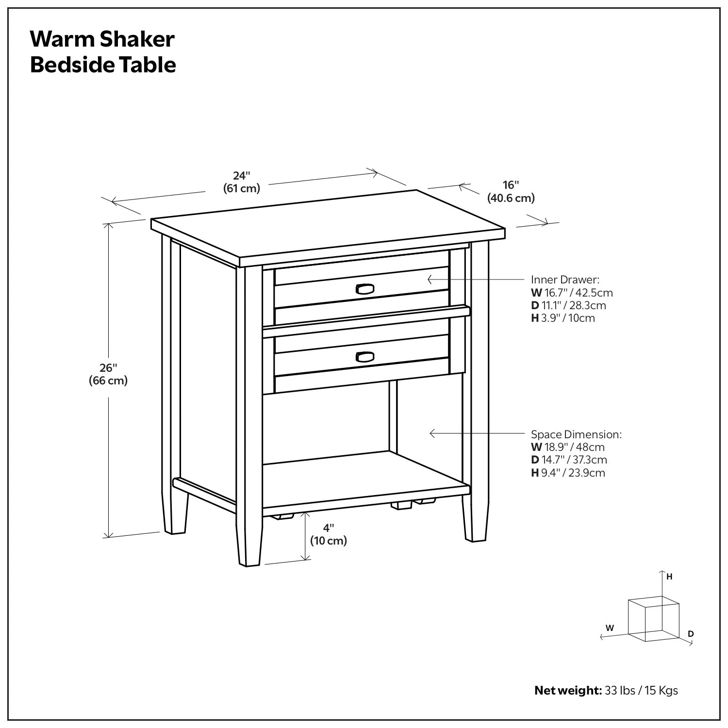 Warm Shaker - Handcrafted Bedside Table - Image 15