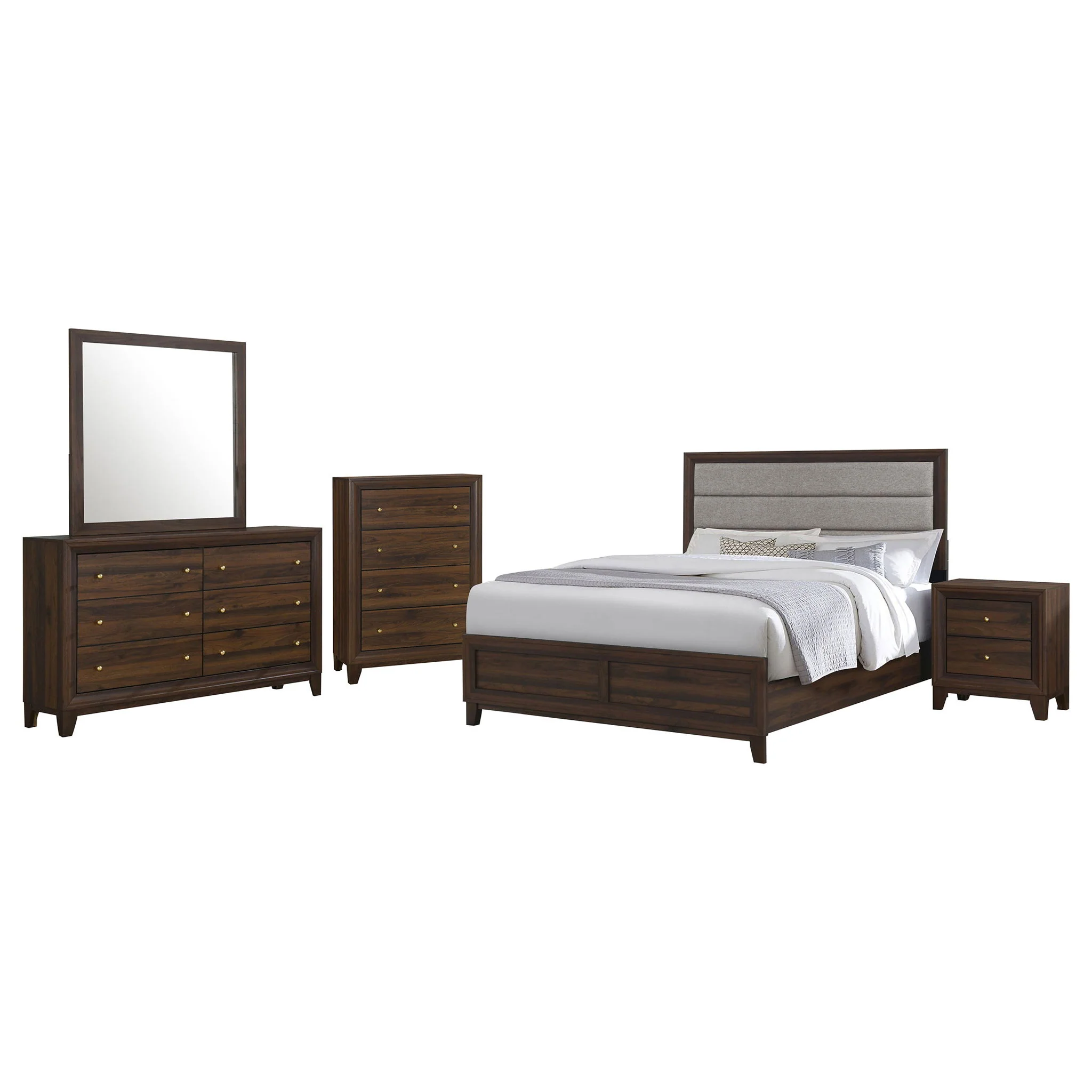 Welsley 5-piece Queen Bedroom Set Walnut - Image 3